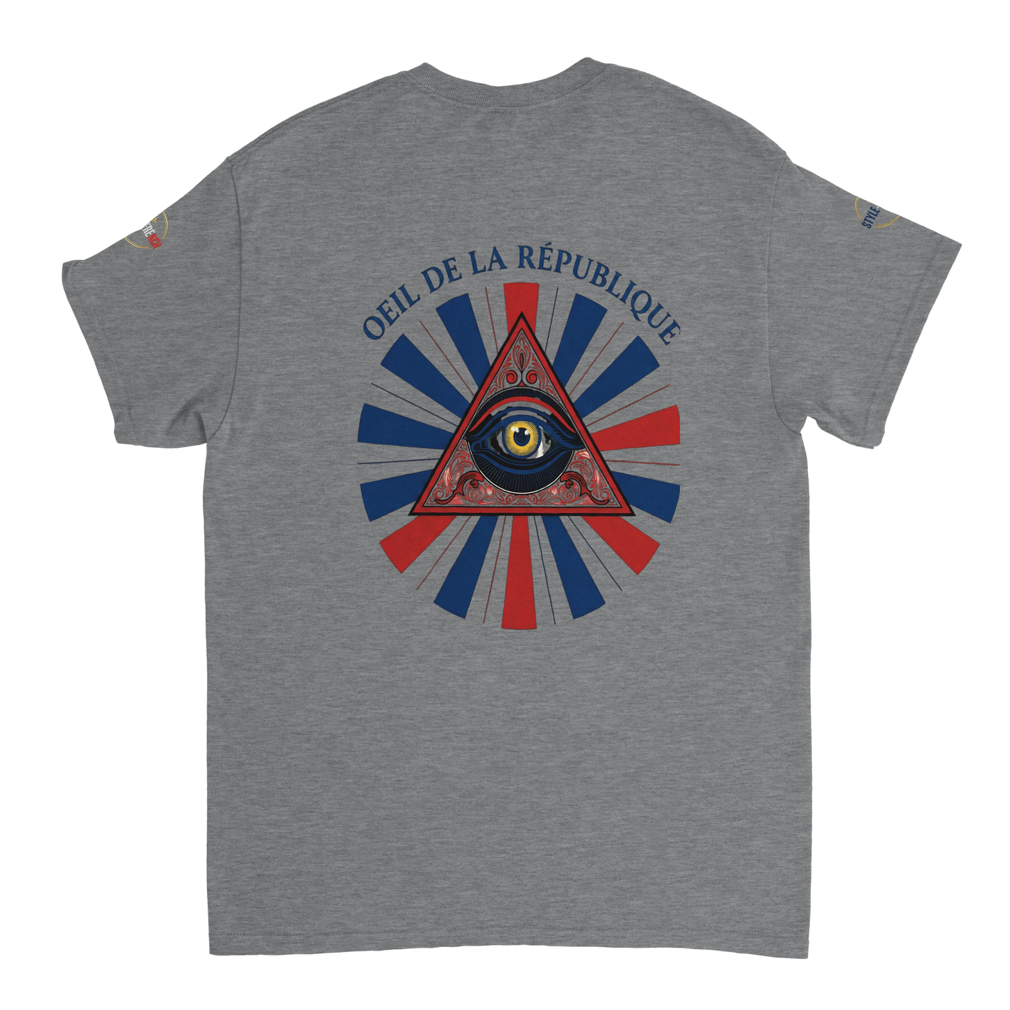 T-shirt Homme Œil de la République - Coton Épais à Coupe Classique