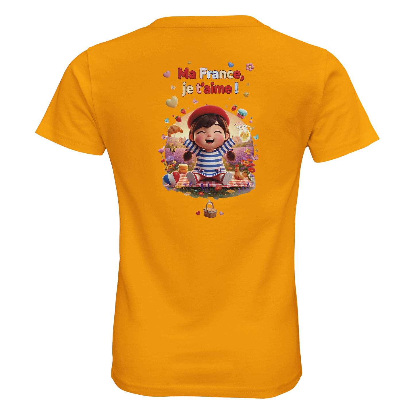 T-shirt Fille « Ma France je t'aime » - Coton Bio Premium