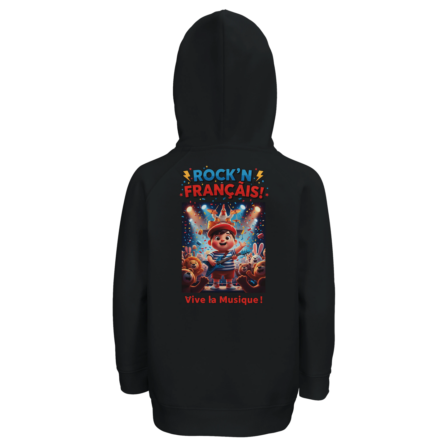 Sweat à Capuche Garçon Rock'n Français - Coton Bio et Durable