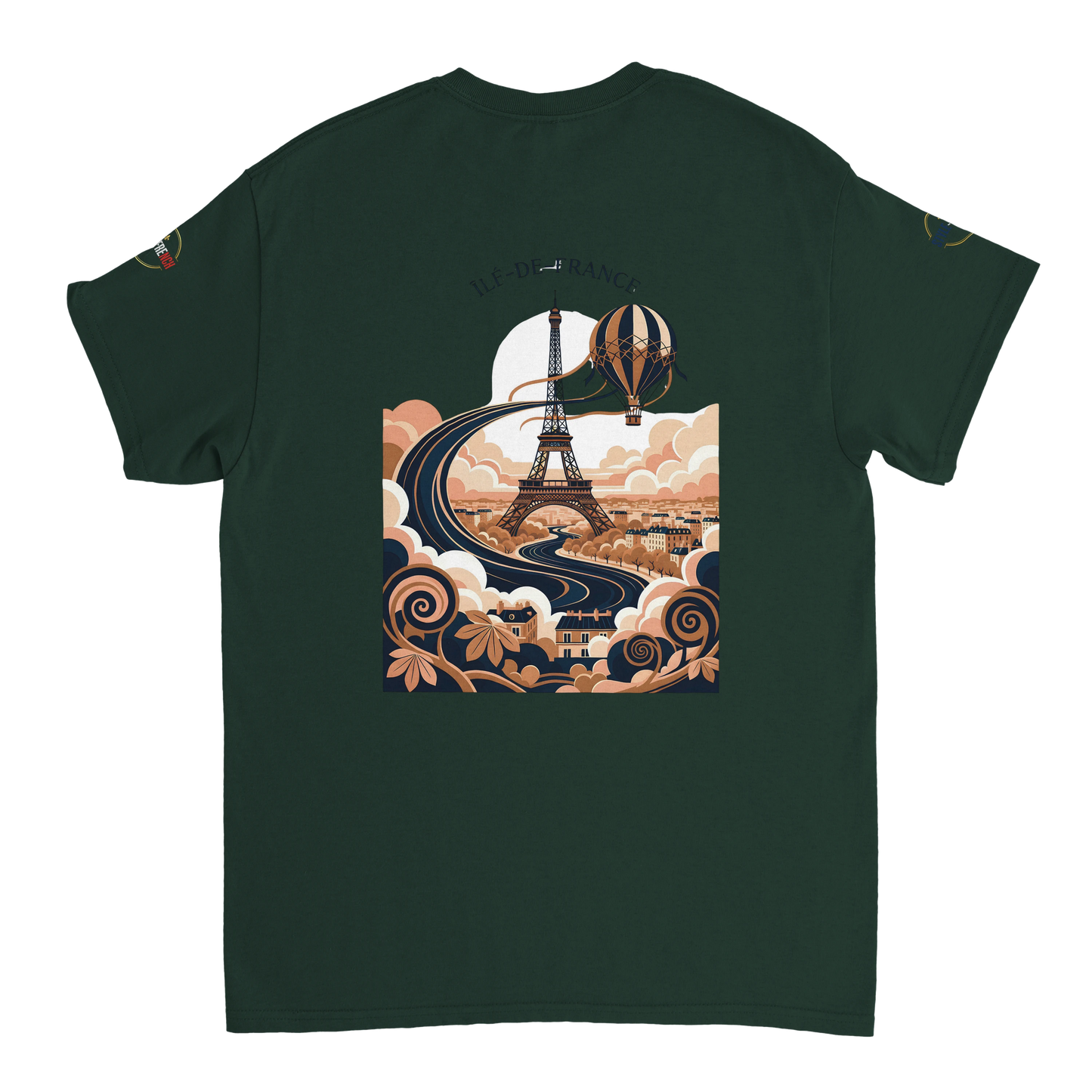T-shirt Unisexe Île-de-France – Coton Épais à Coupe Classique
