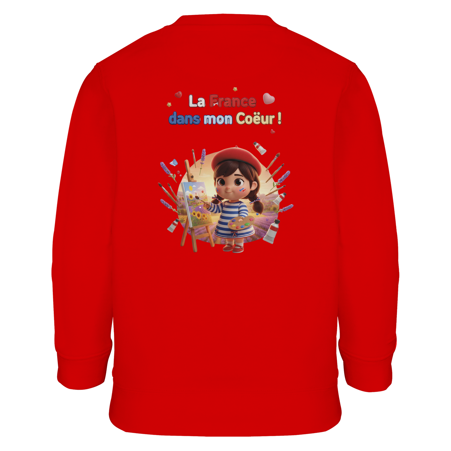 Sweat-shirt Fille 'La France dans mon Cœur' - Sweat Confortable Éco-Responsable
