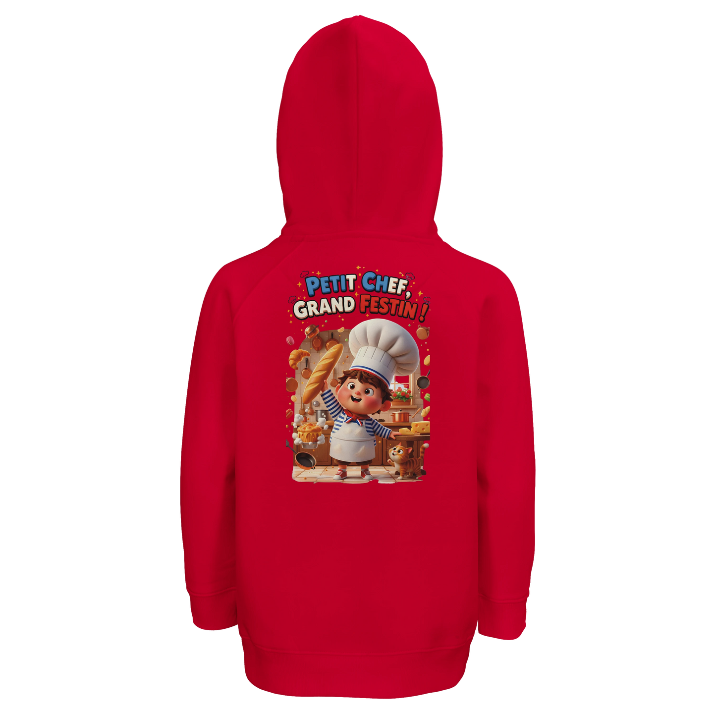 Sweat à Capuche Enfant - Design Petit Chef Grand Festin - Coton Bio