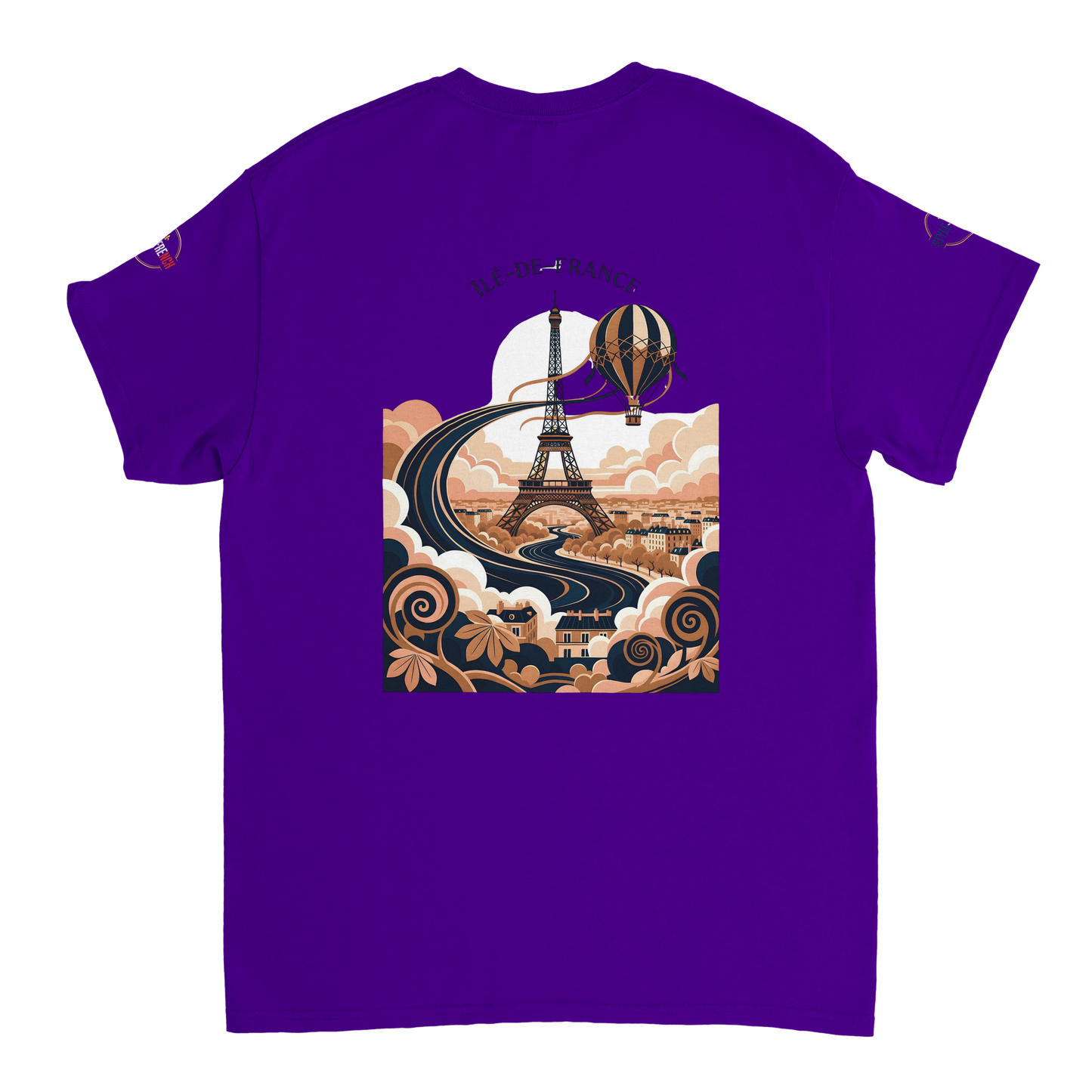 T-shirt Unisexe Île-de-France – Coton Épais à Coupe Classique