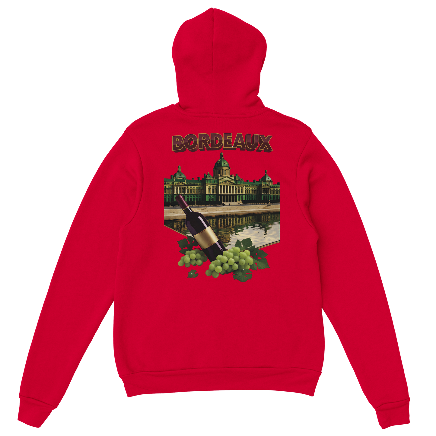 Sweat à capuche unisexe bordeaux Ville de France - Confort premium