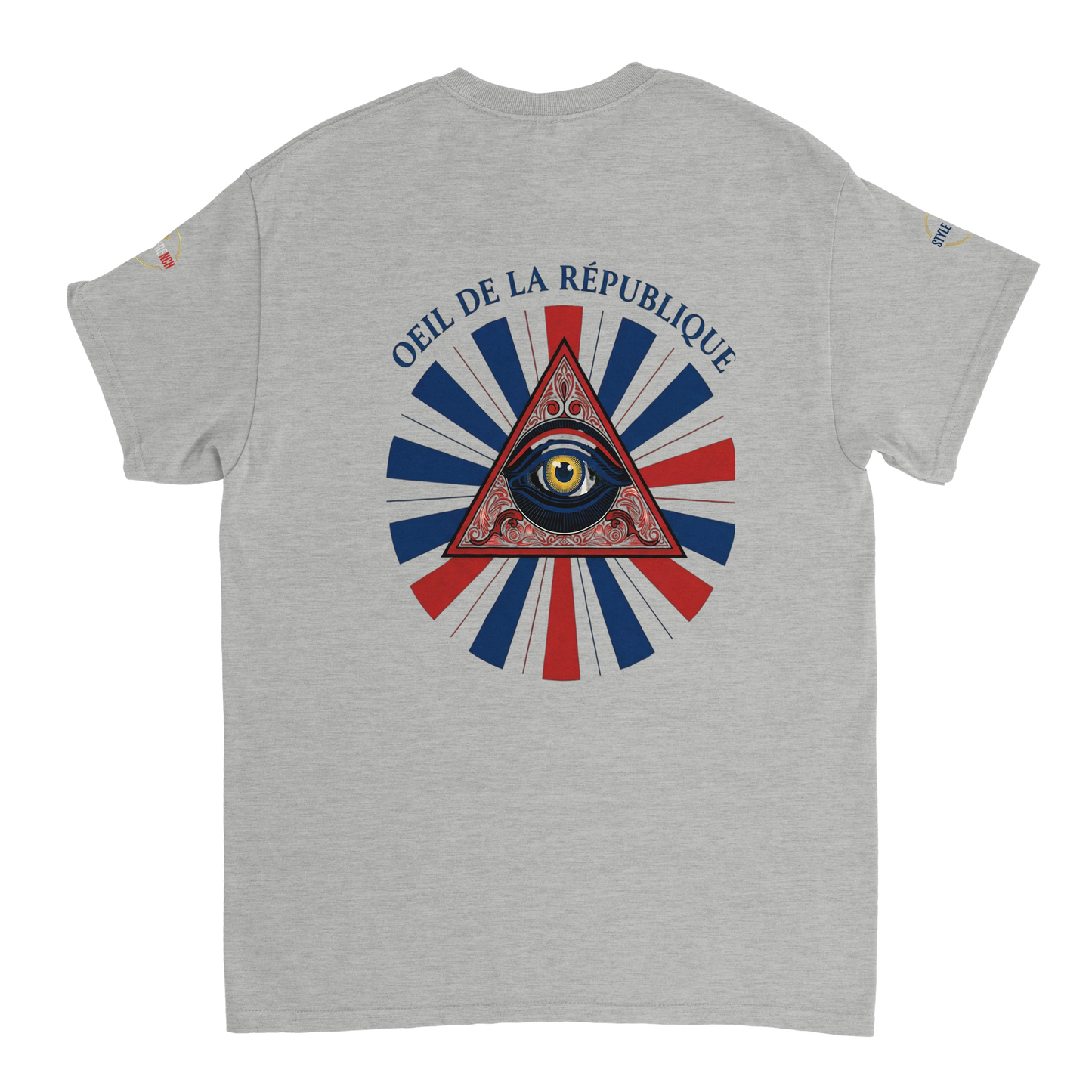 T-shirt Homme Œil de la République - Coton Épais à Coupe Classique