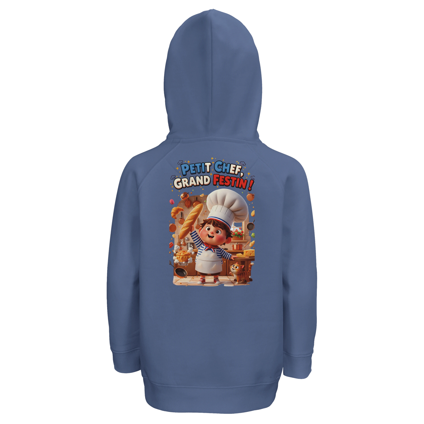 Sweat à Capuche Enfant - Design Petit Chef Grand Festin - Coton Bio