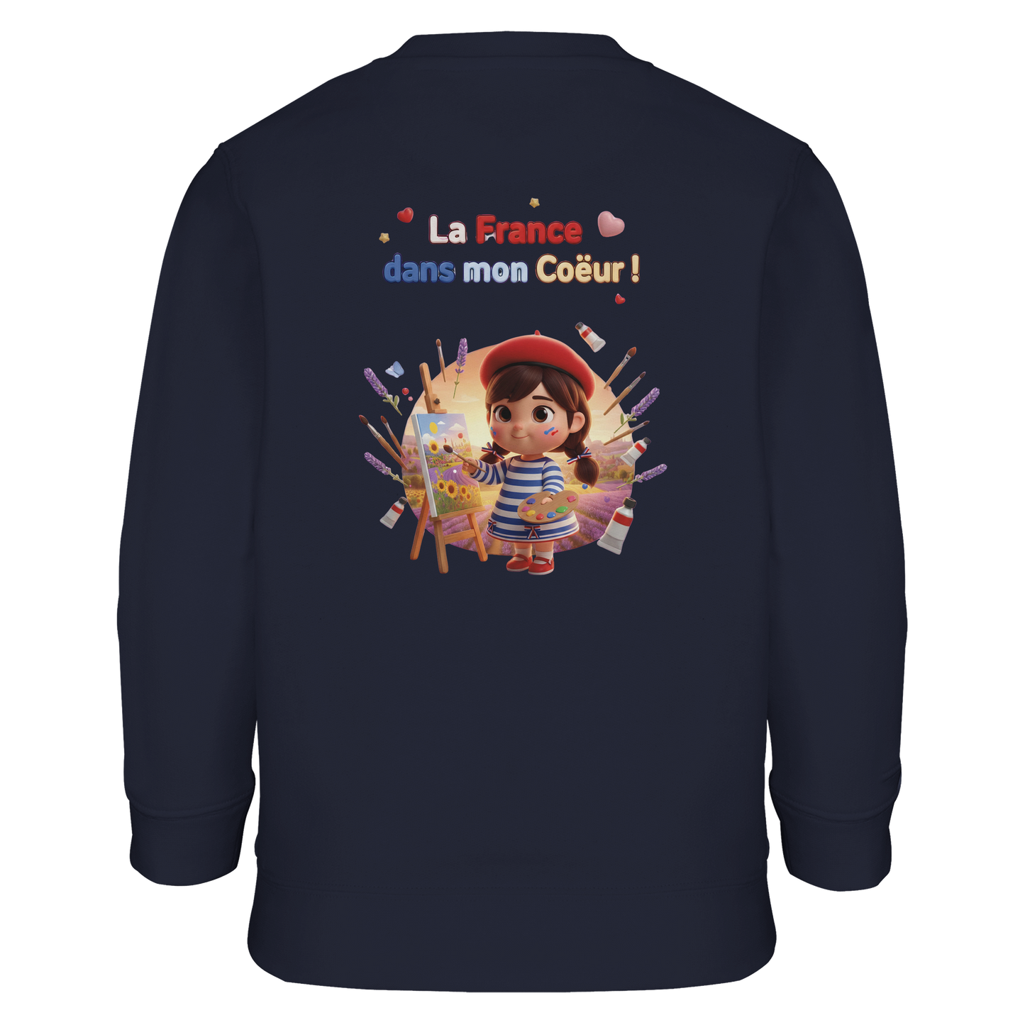 Sweat-shirt Fille 'La France dans mon Cœur' - Sweat Confortable Éco-Responsable