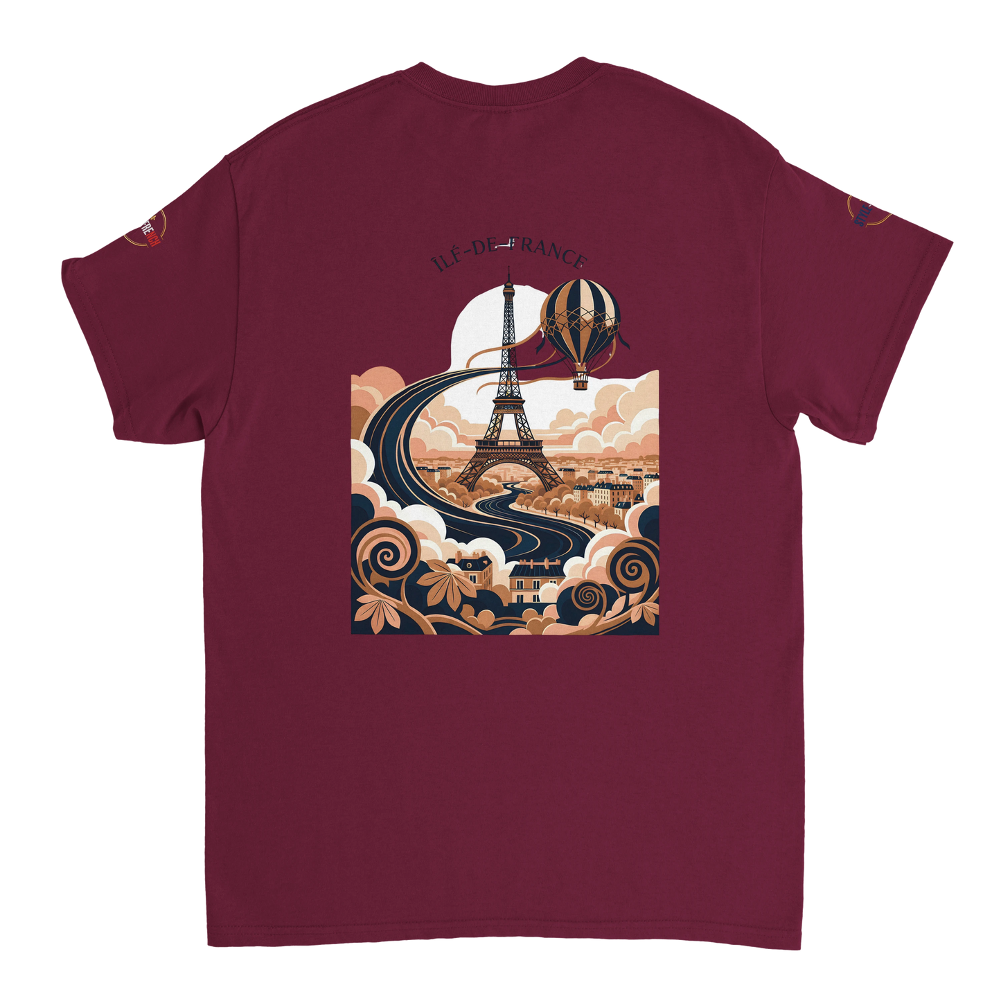T-shirt Unisexe Île-de-France – Coton Épais à Coupe Classique