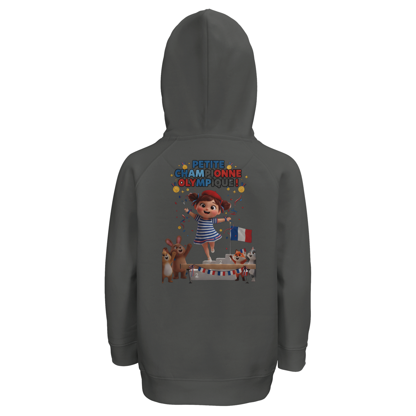 Sweat à capuche enfant - Petite Championne Olympique - Coton Bio