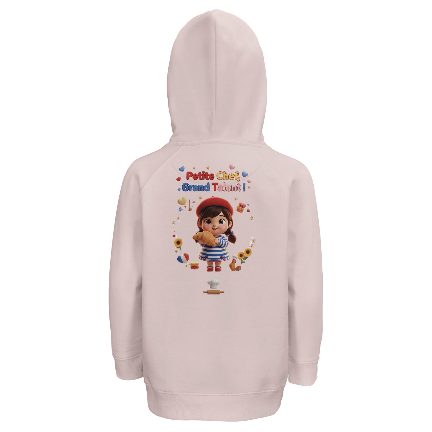 Sweat à capuche fille 'Petite Chef Grand Talent' - Coton Bio