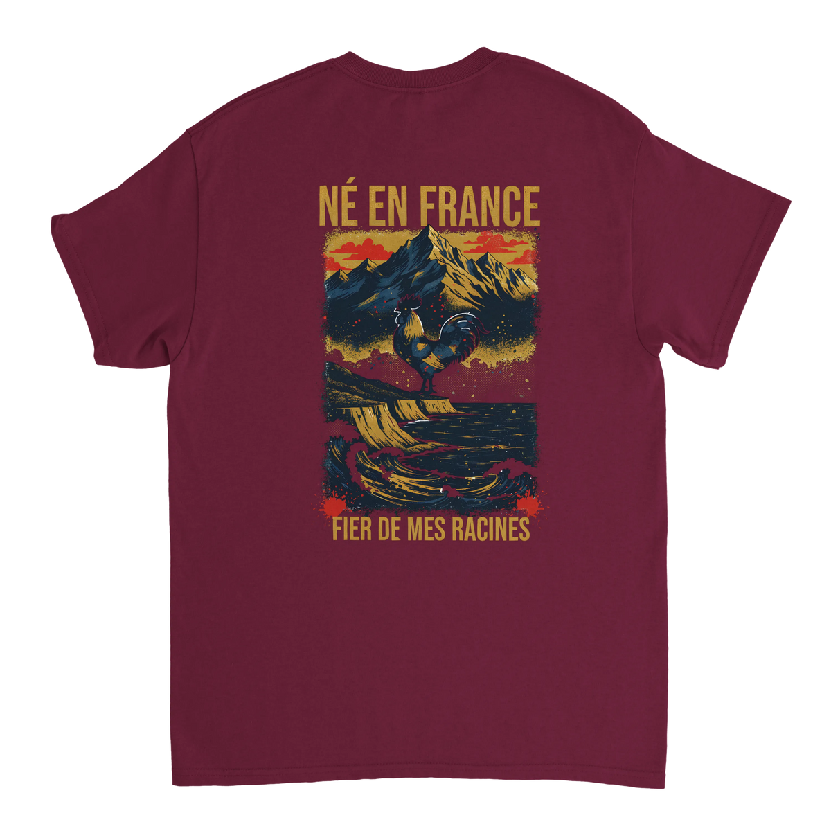 T-Shirt Premium 'Né en France' – Coton Épais à Coupe Classique