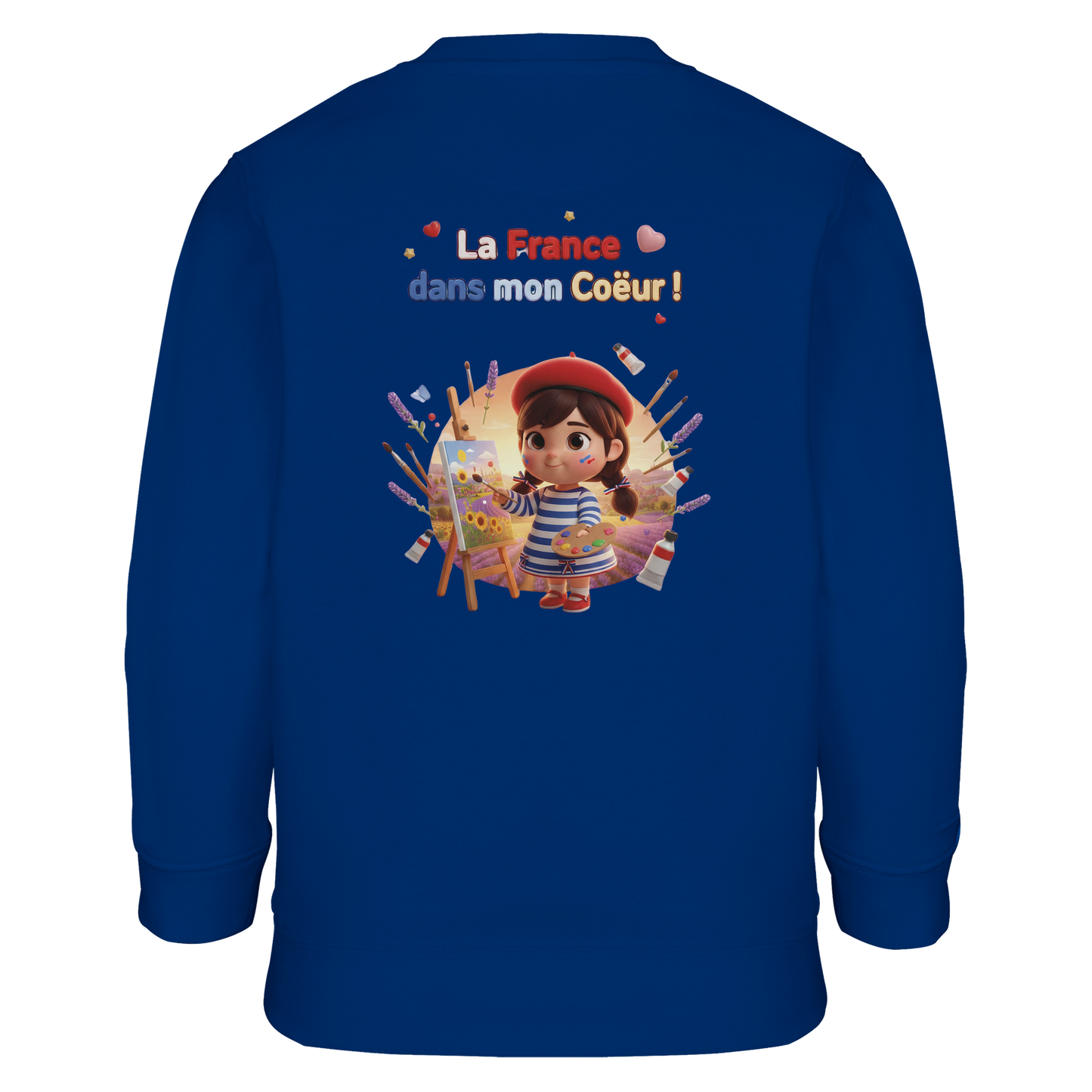 Sweat-shirt Fille 'La France dans mon Cœur' - Sweat Confortable Éco-Responsable
