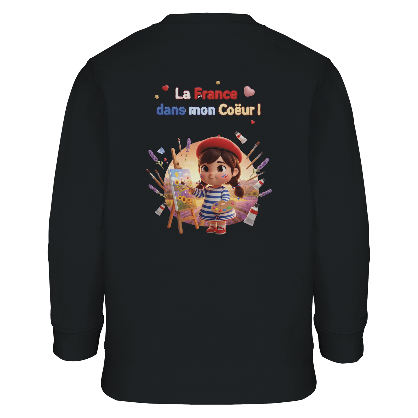 Sweat-shirt Fille 'La France dans mon Cœur' - Sweat Confortable Éco-Responsable