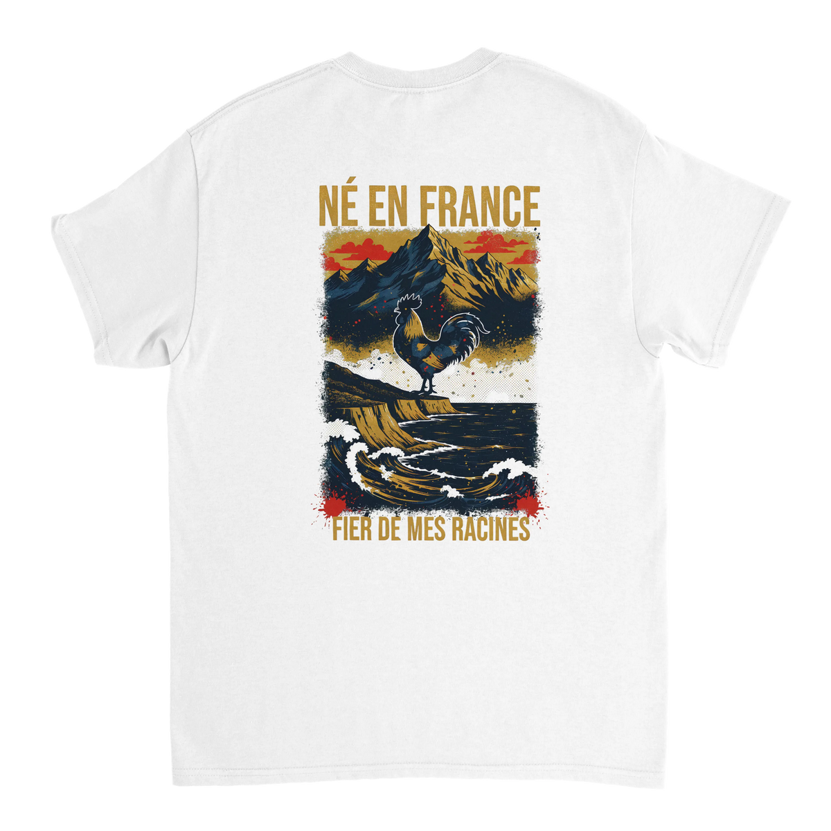 T-Shirt Premium 'Né en France' – Coton Épais à Coupe Classique