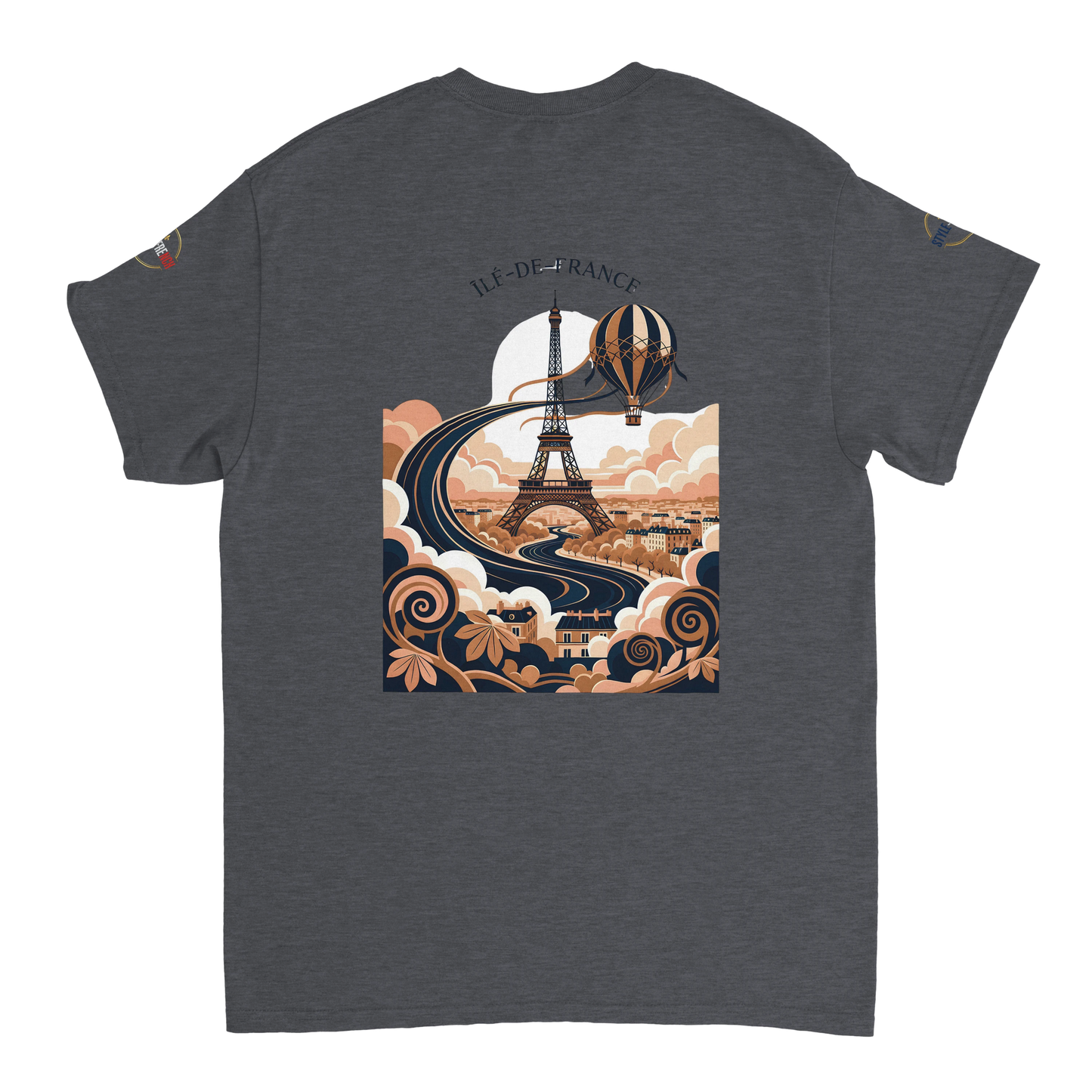 T-shirt Unisexe Île-de-France – Coton Épais à Coupe Classique