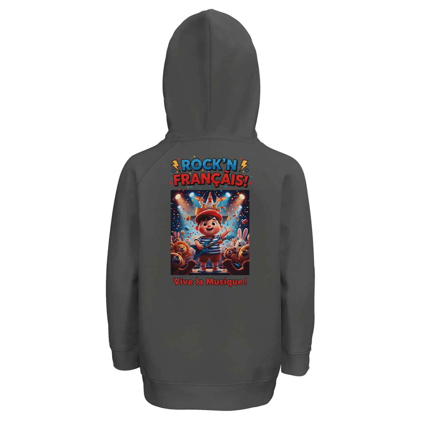 Sweat à Capuche Garçon Rock'n Français - Coton Bio et Durable