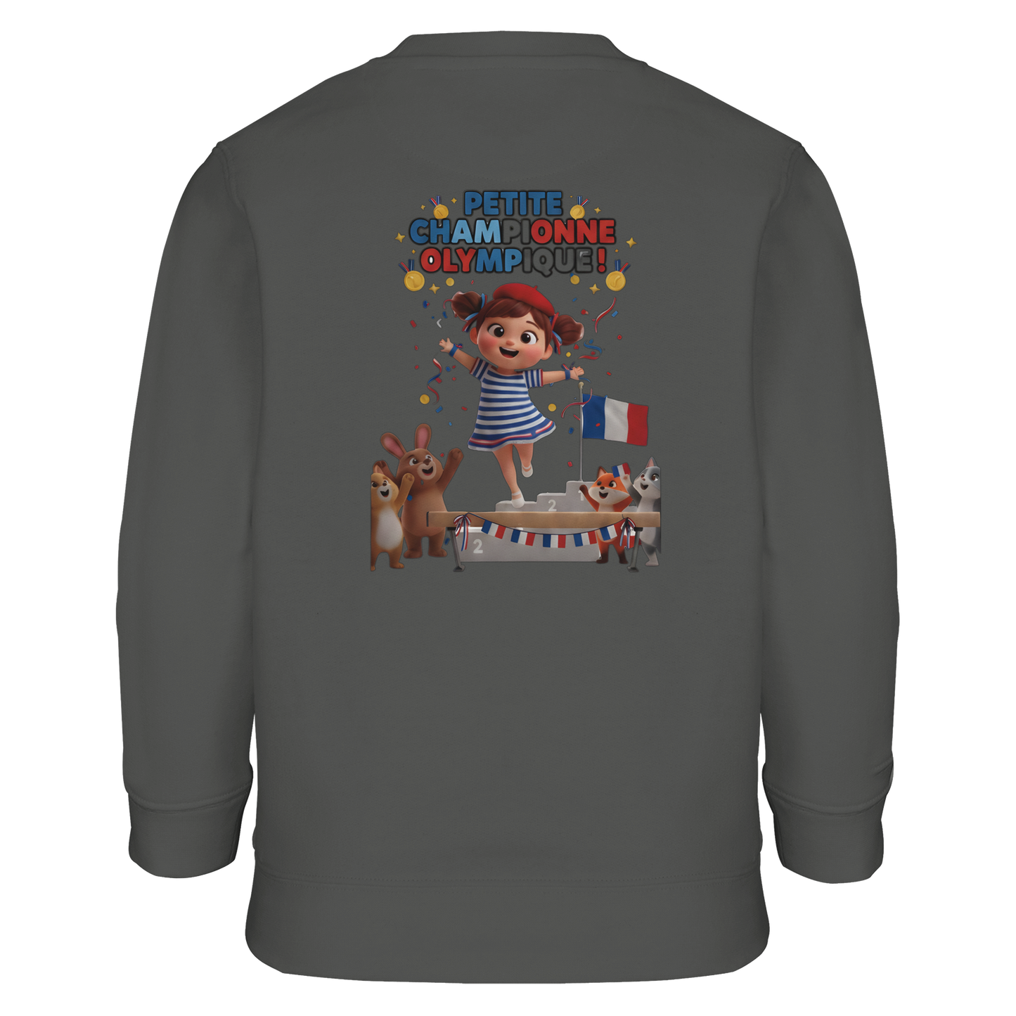 Sweat-shirt fille Petite Championne Olympique – Confort Éco-Responsable