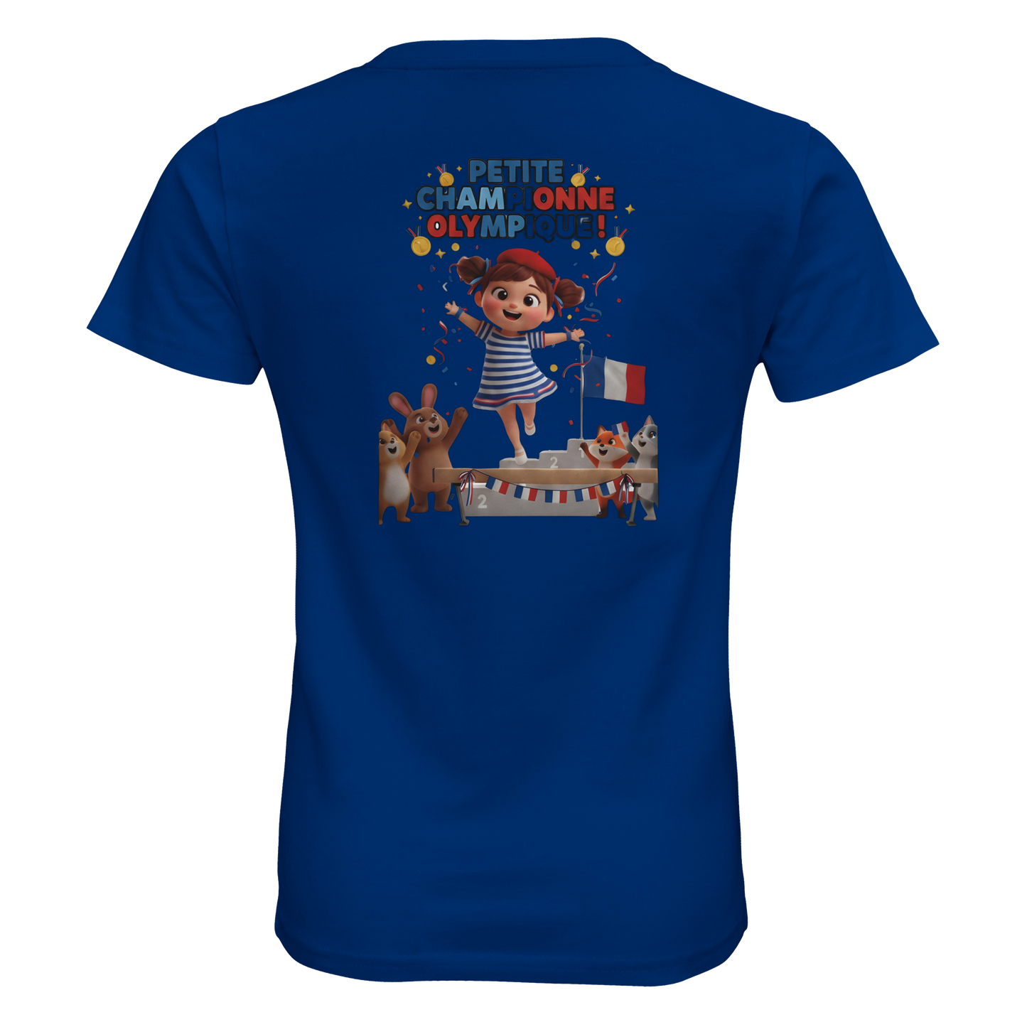 T-Shirt Fille Petite Championne Olympique – Coton Bio Premium