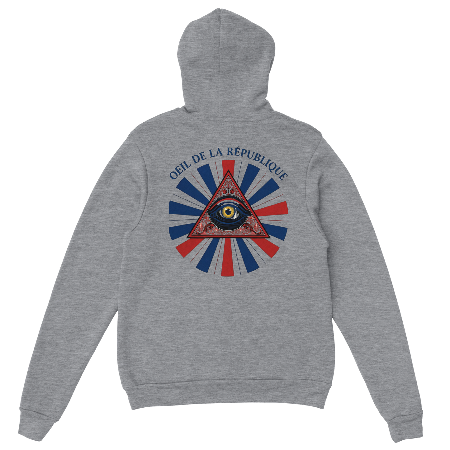 Sweat à capuche Homme - Design Œil de la République - Premium Confort