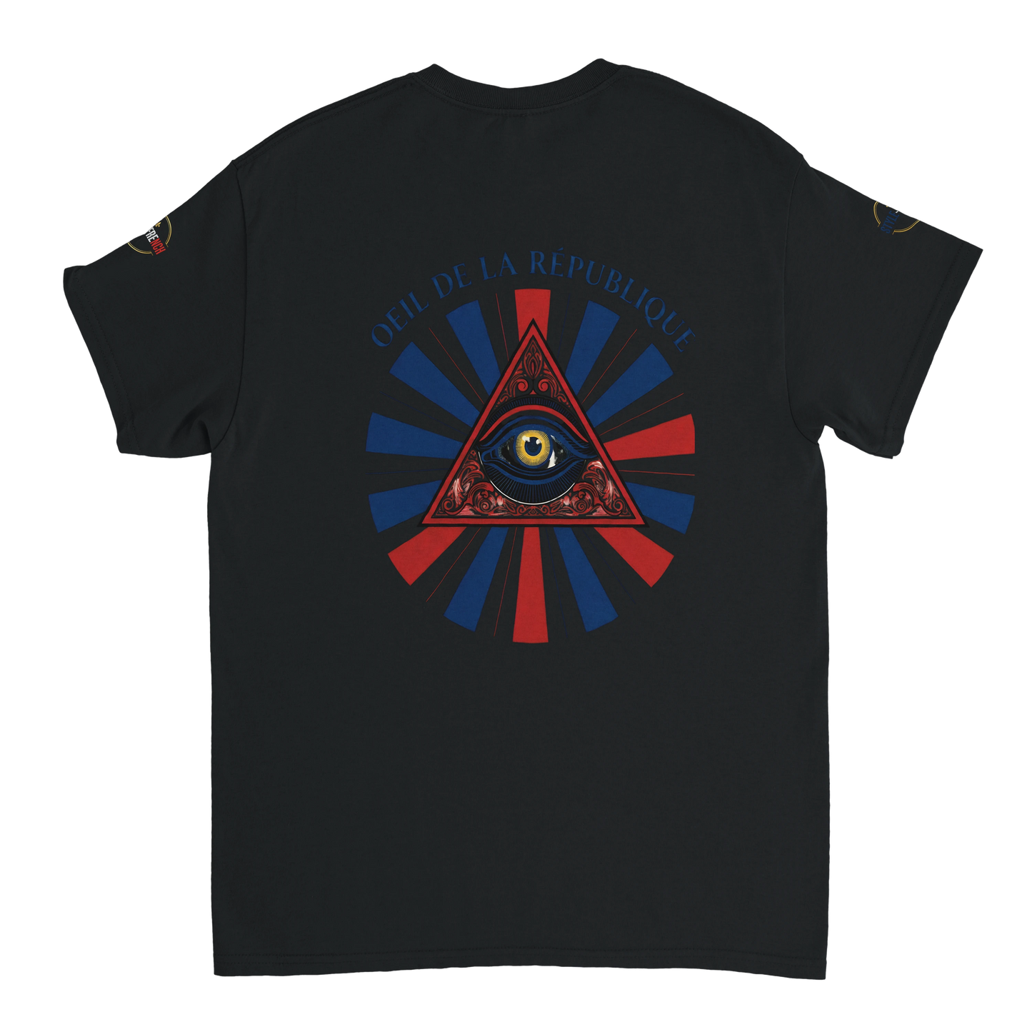 T-shirt Homme Œil de la République - Coton Épais à Coupe Classique