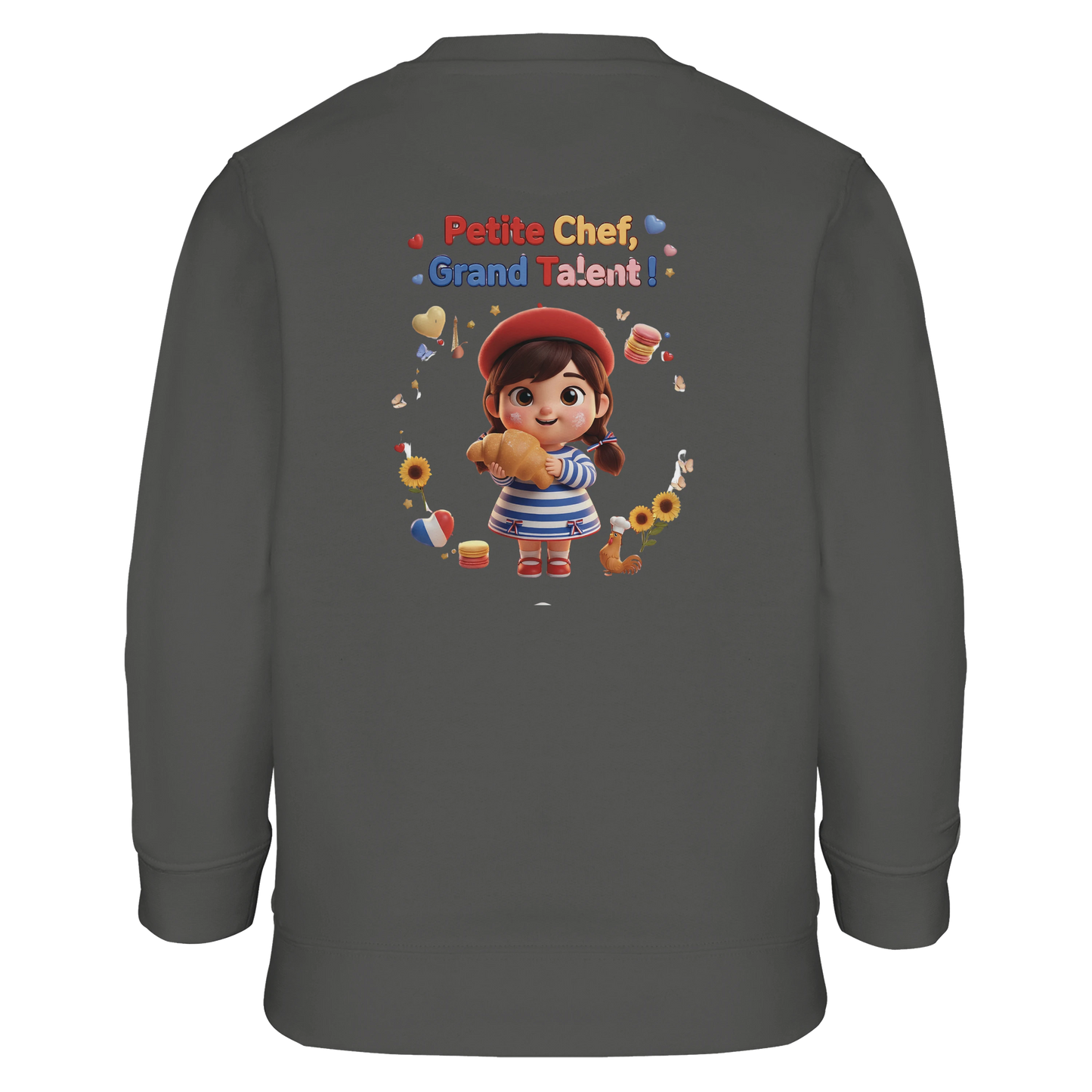 Sweat-shirt fille "Petite Chef, Grand Talent" – Coton Écoresponsable