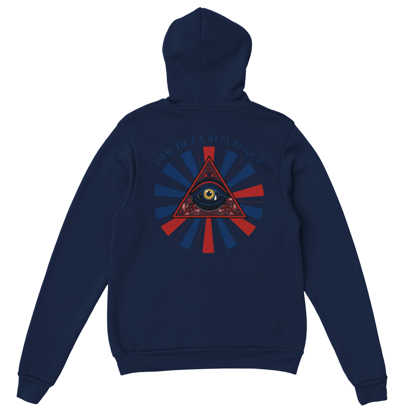 Sweat à capuche Homme - Design Œil de la République - Premium Confort