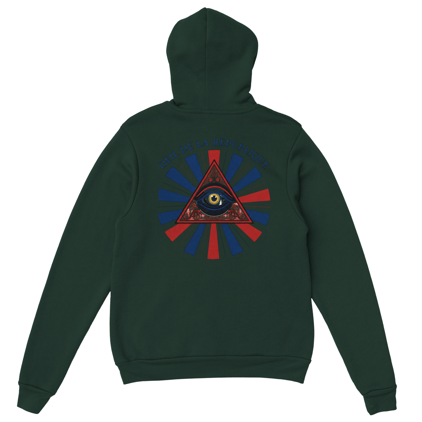 Sweat à capuche Homme - Design Œil de la République - Premium Confort
