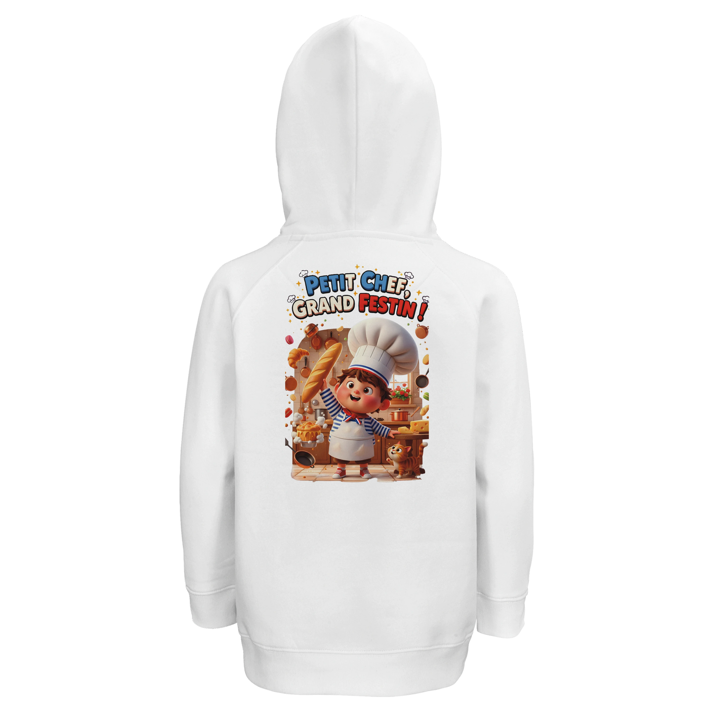 Sweat à Capuche Enfant - Design Petit Chef Grand Festin - Coton Bio