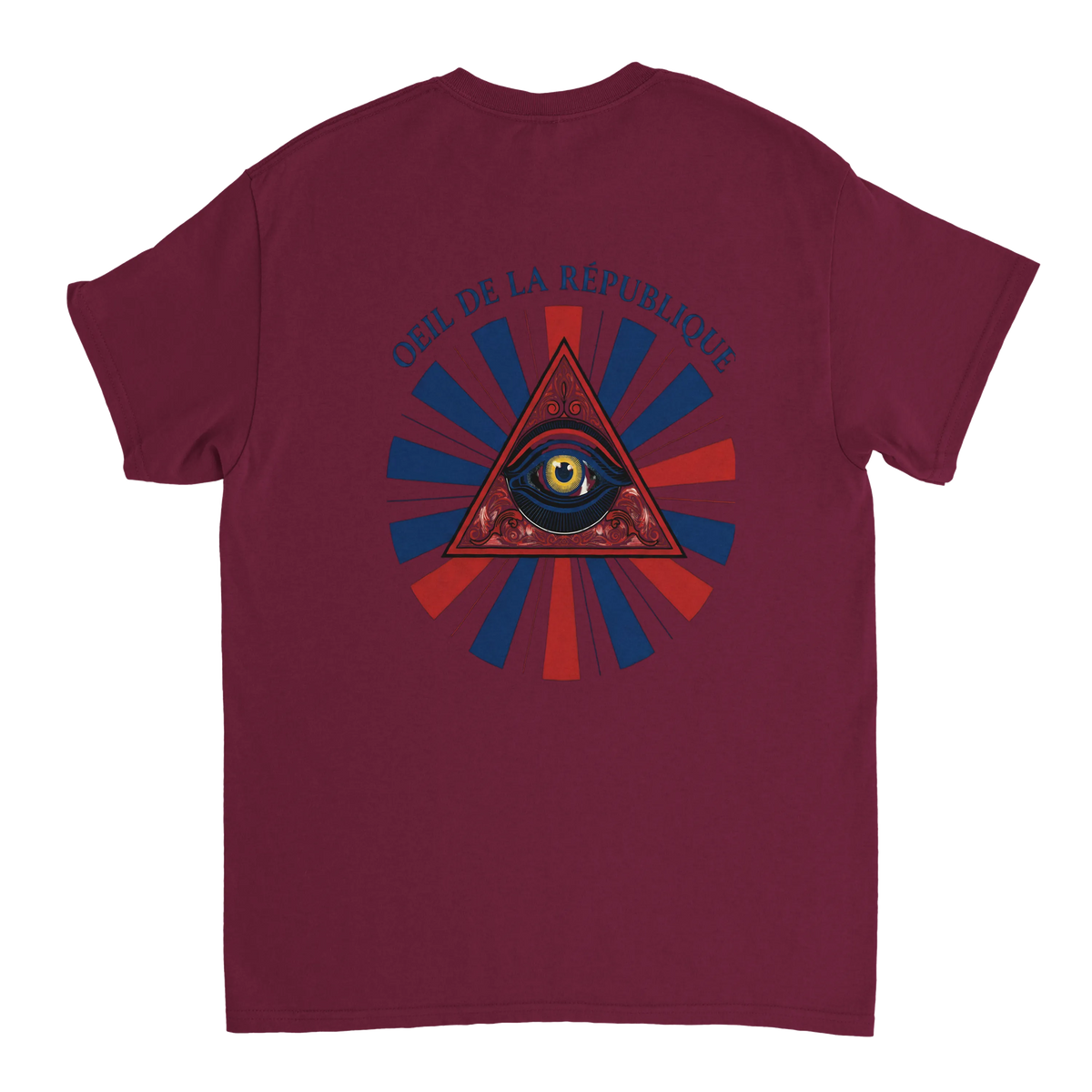 T-shirt Homme Œil de la République - Coton Épais à Coupe Classique