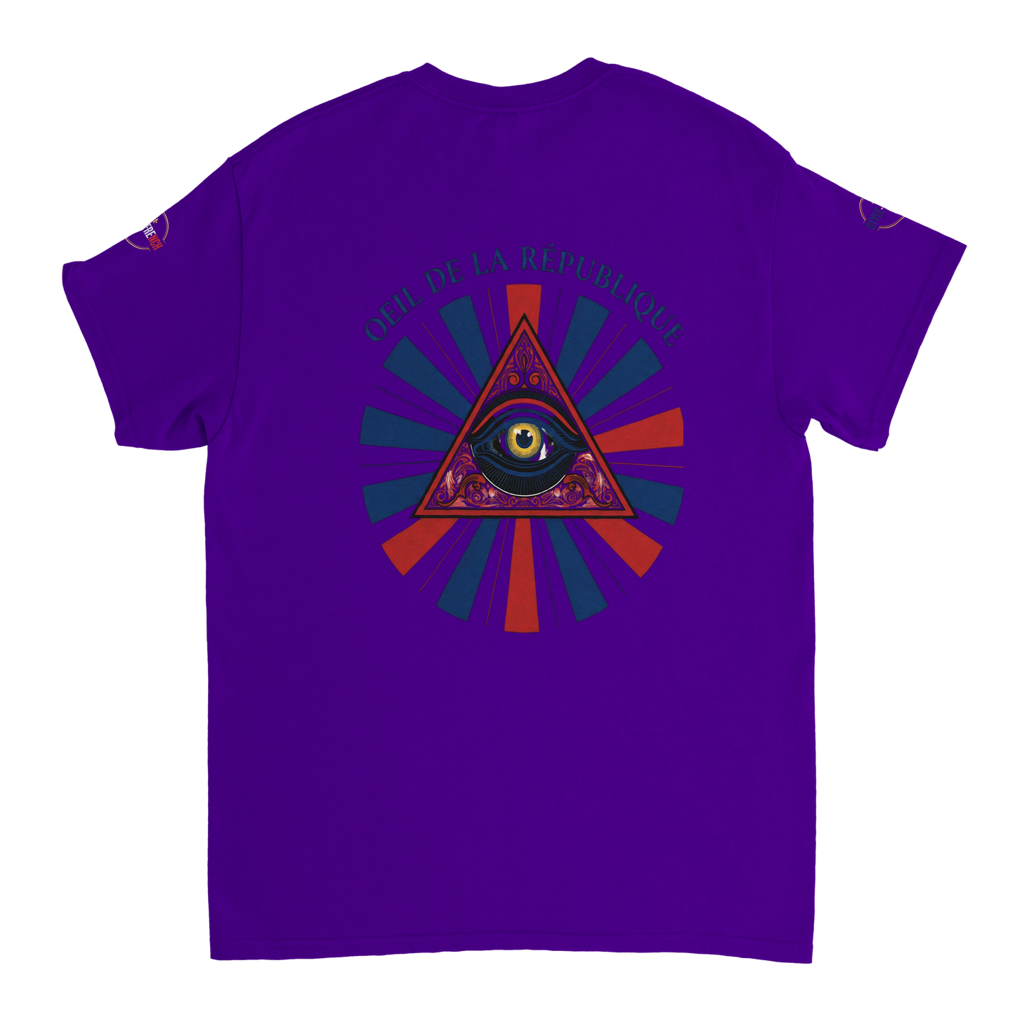 T-shirt Homme Œil de la République - Coton Épais à Coupe Classique