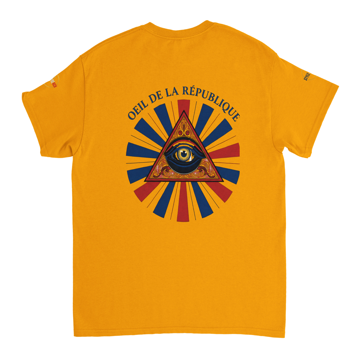 T-shirt Homme Œil de la République - Coton Épais à Coupe Classique