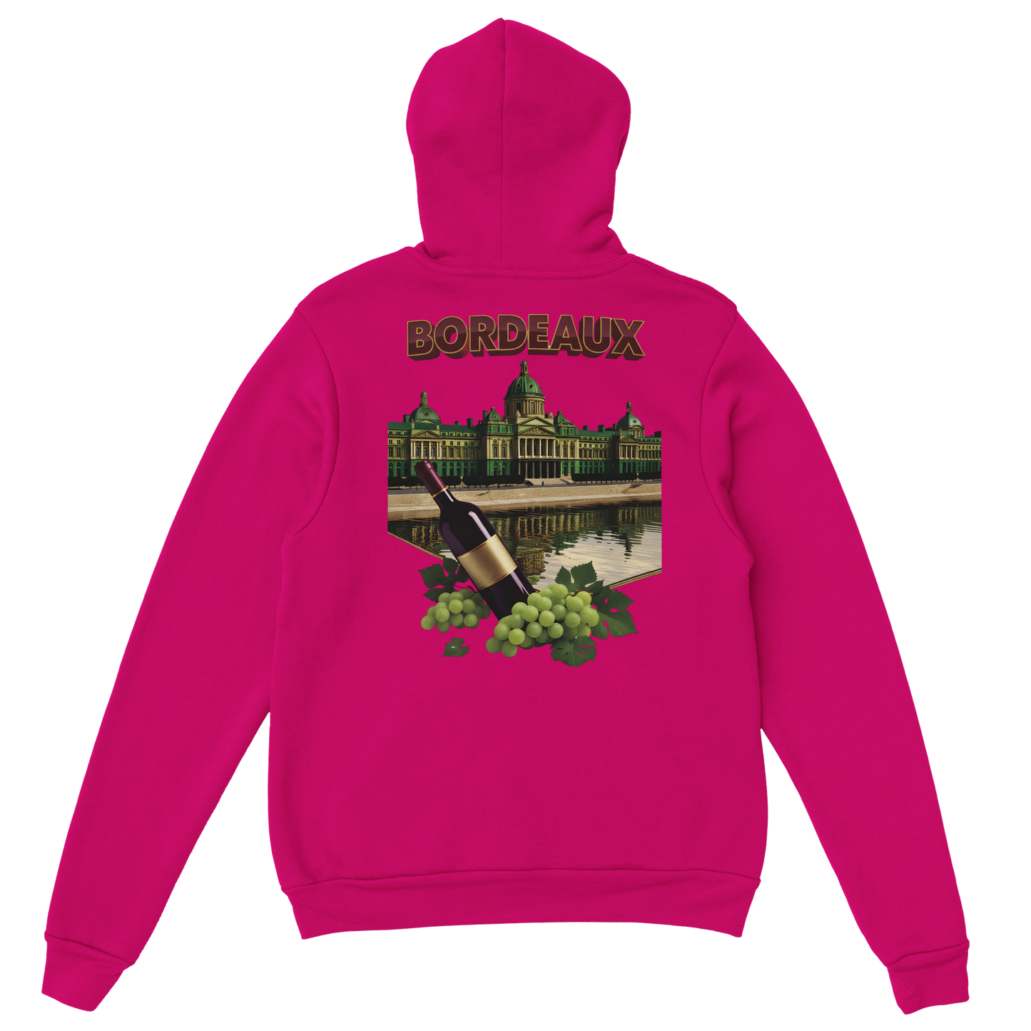 Sweat à capuche unisexe bordeaux Ville de France - Confort premium