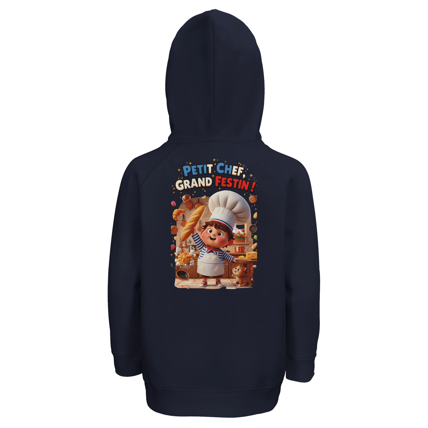 Sweat à Capuche Enfant - Design Petit Chef Grand Festin - Coton Bio