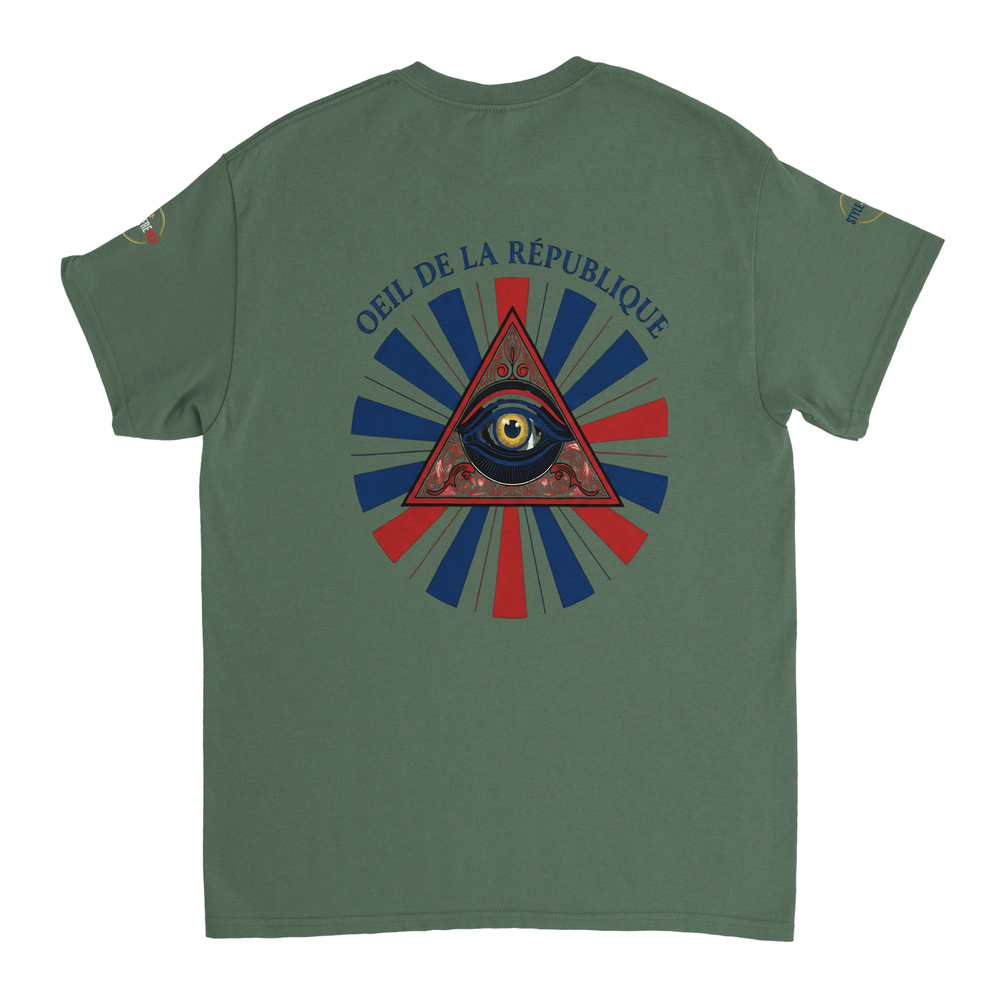 T-shirt Homme Œil de la République - Coton Épais à Coupe Classique