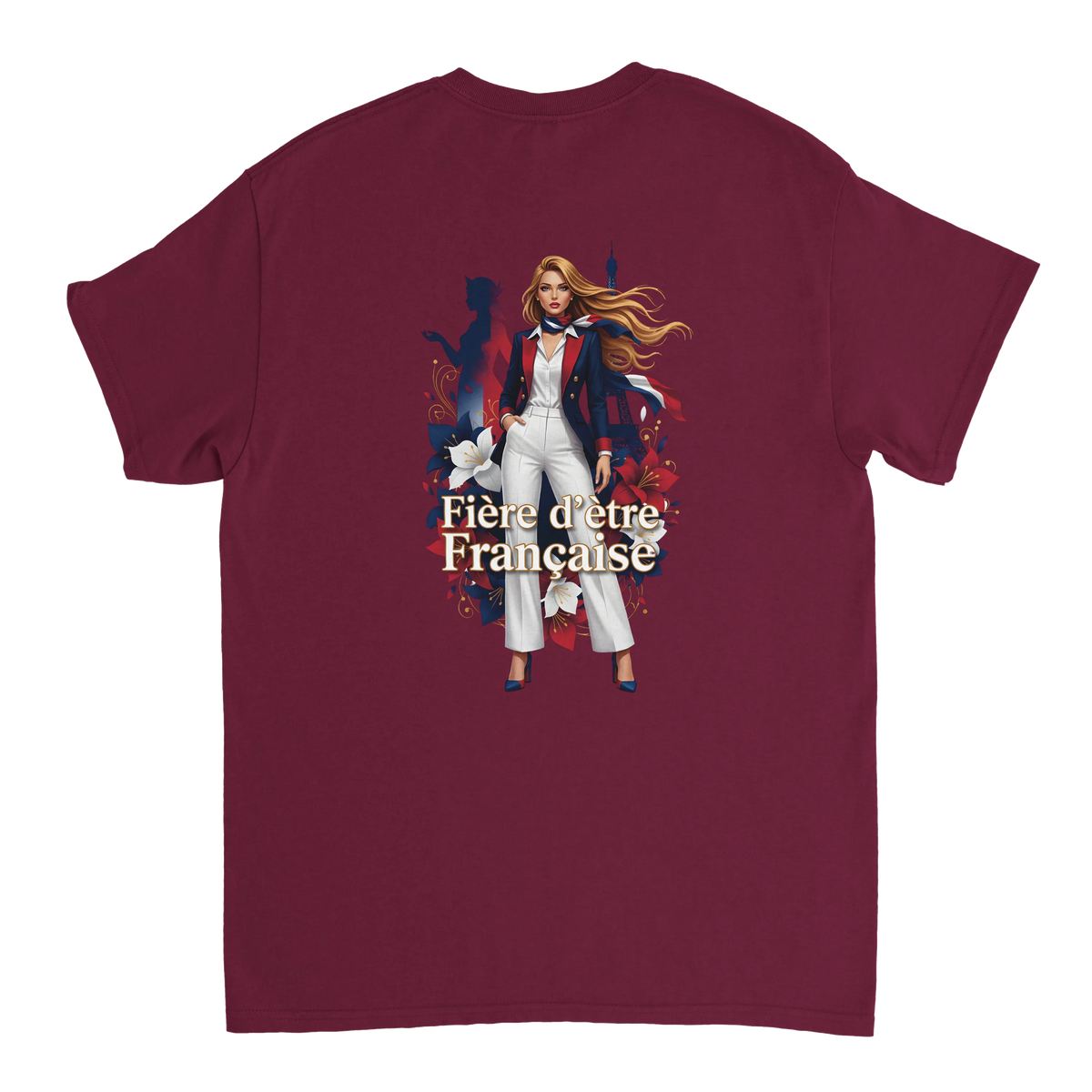 T-Shirt Femme Fière d'Être Française – Coton Premium