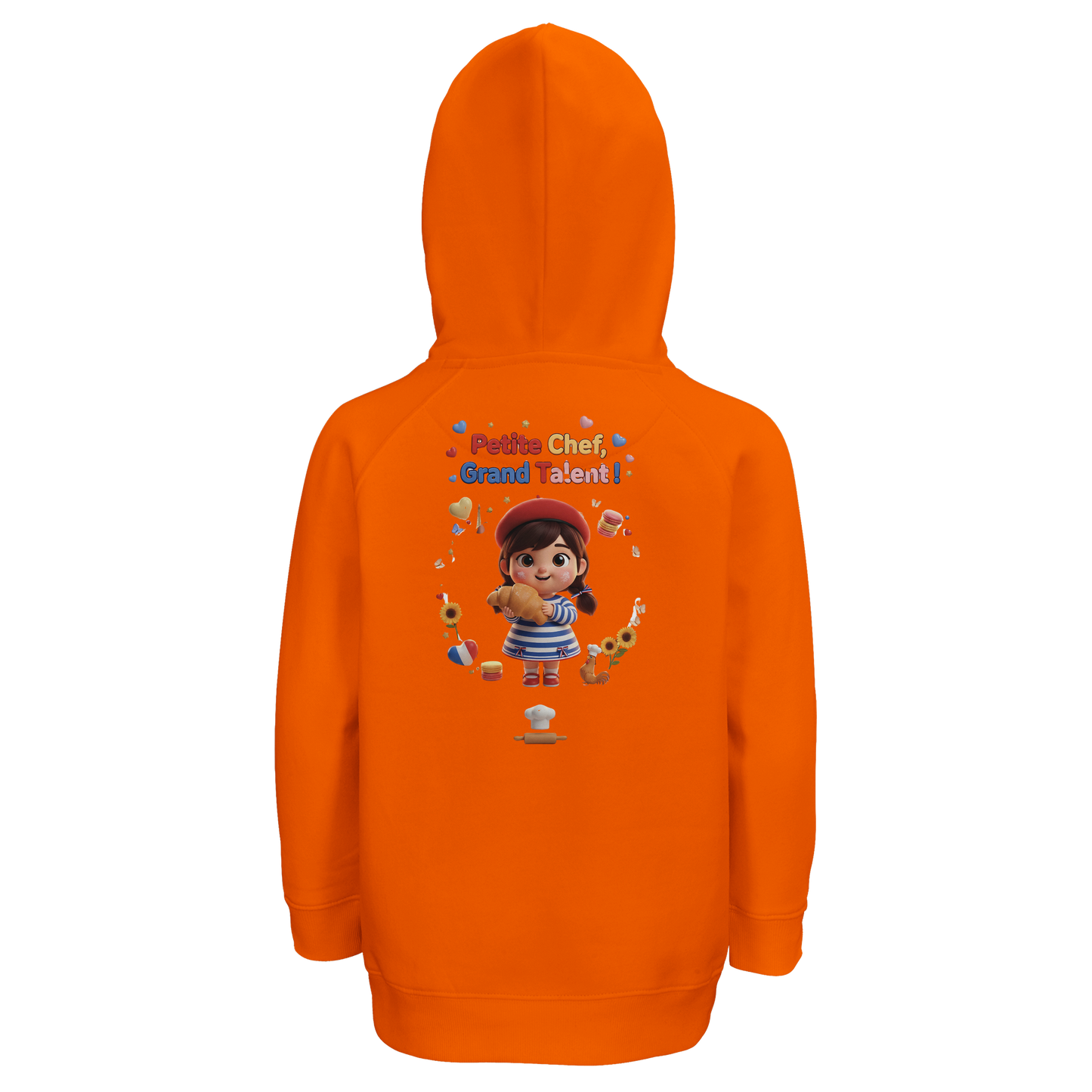 Sweat à capuche fille 'Petite Chef Grand Talent' - Coton Bio