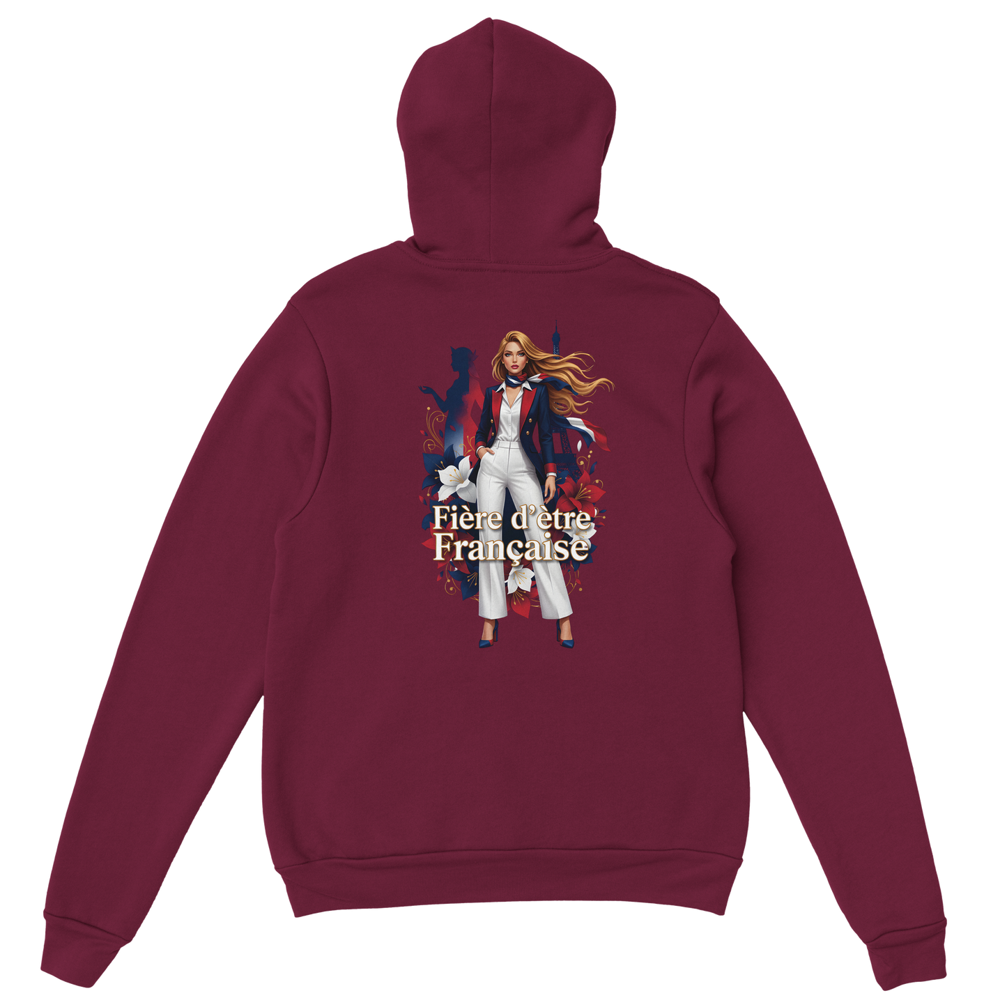 Sweat à Capuche Femme Fière d'être Française - Confort Premium