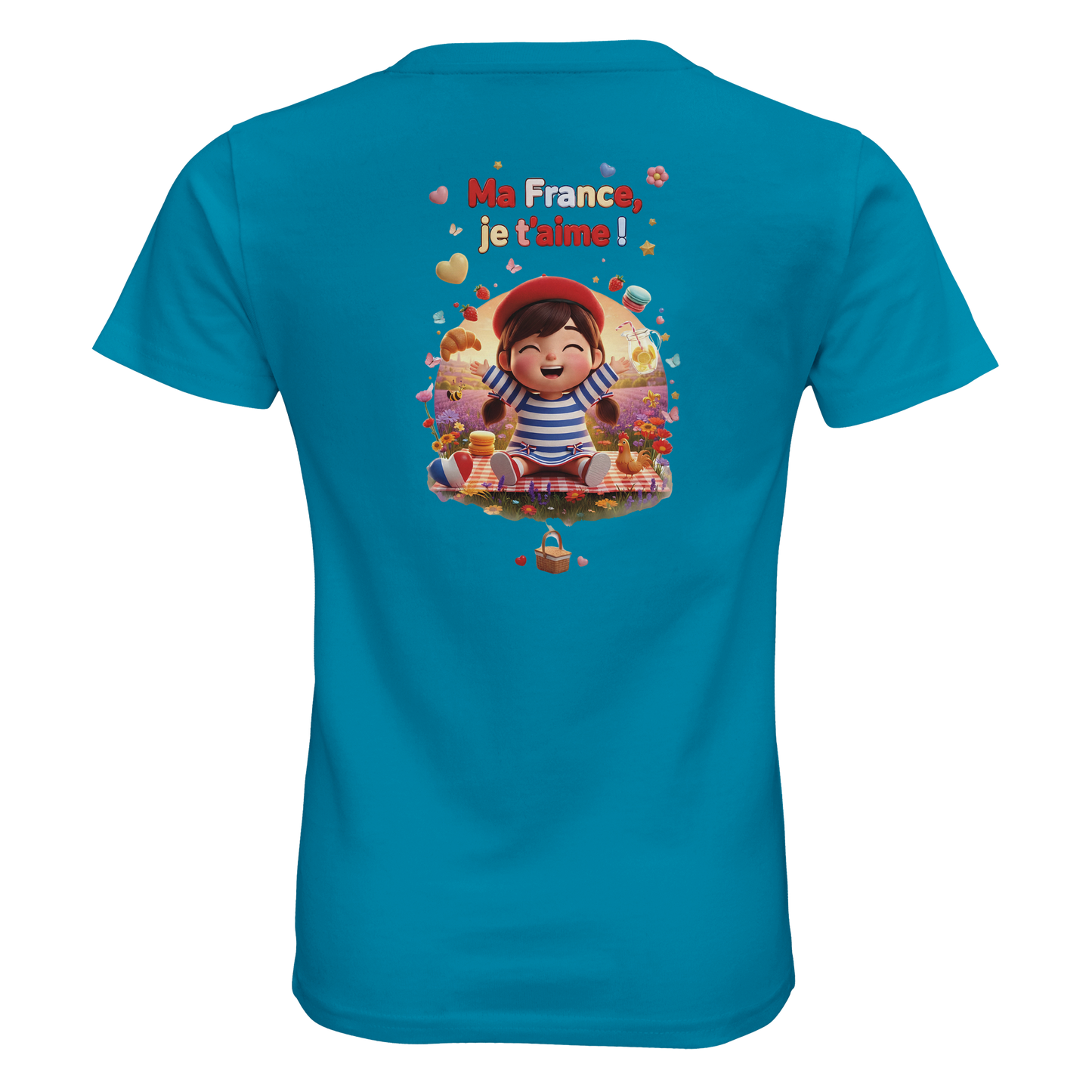 T-shirt Fille « Ma France je t'aime » - Coton Bio Premium