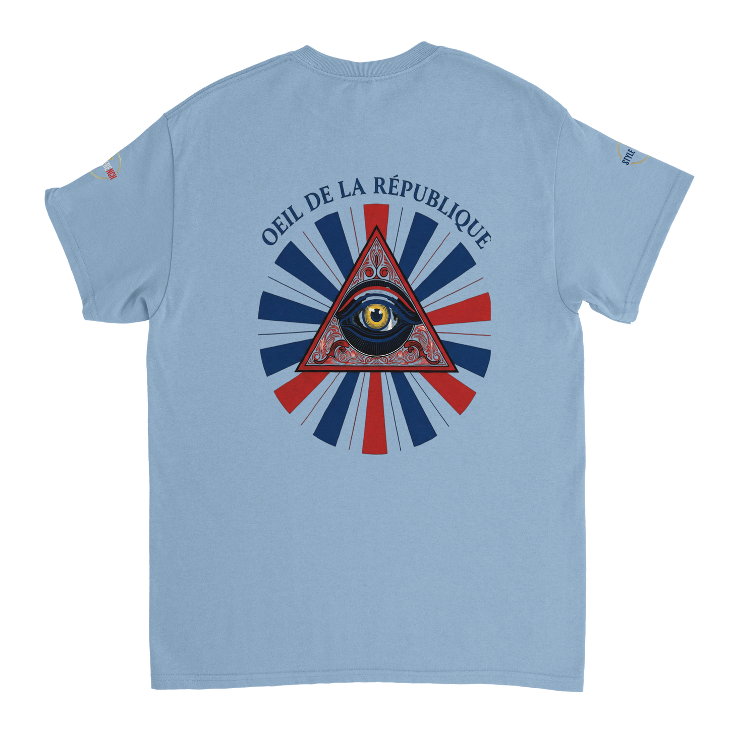 T-shirt Homme Œil de la République - Coton Épais à Coupe Classique