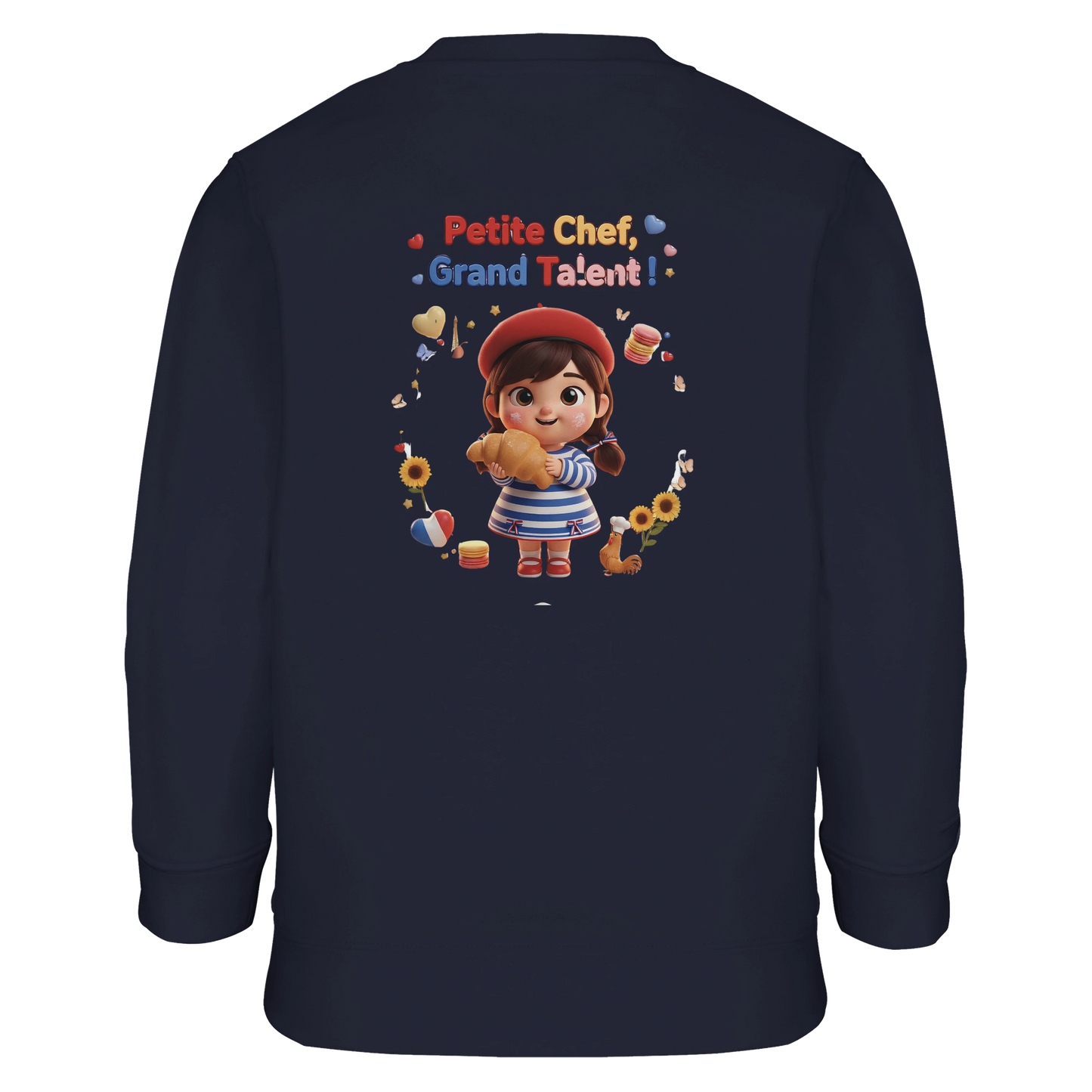 Sweat-shirt fille "Petite Chef, Grand Talent" – Coton Écoresponsable