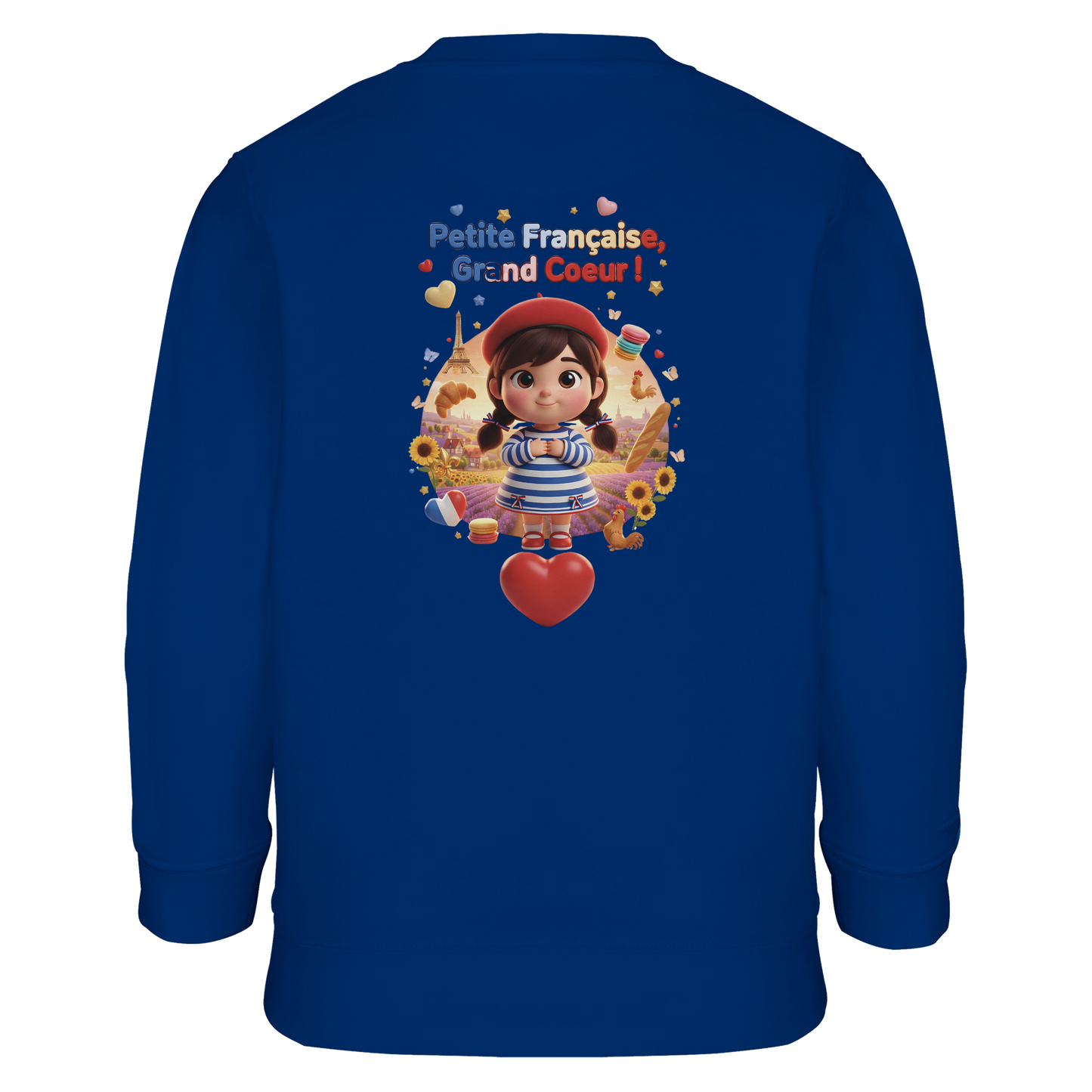 Sweat-shirt Fille 'Petite Française Grand Cœur' - Coton Bio & Recyclé