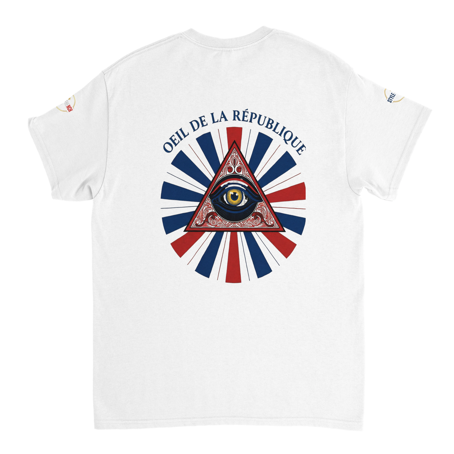 T-shirt Homme Œil de la République - Coton Épais à Coupe Classique