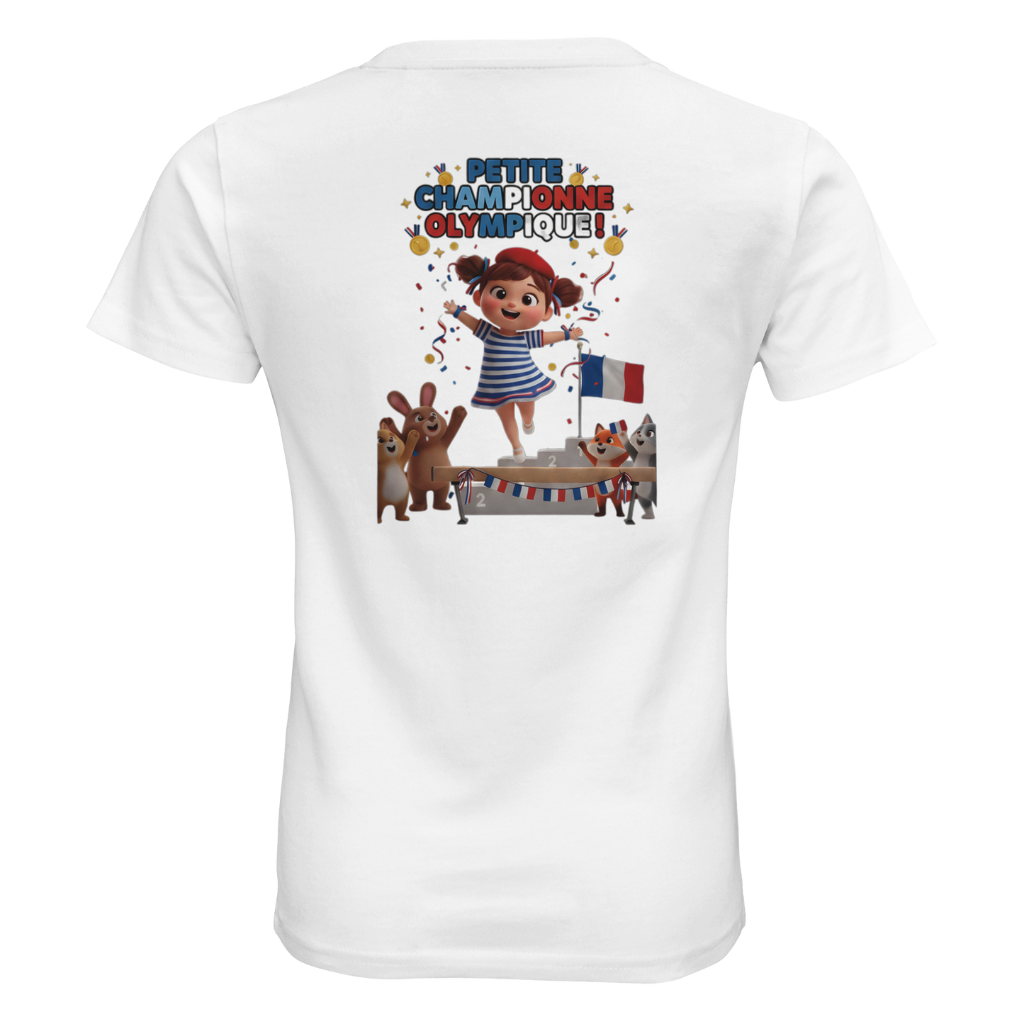 T-Shirt Fille Petite Championne Olympique – Coton Bio Premium
