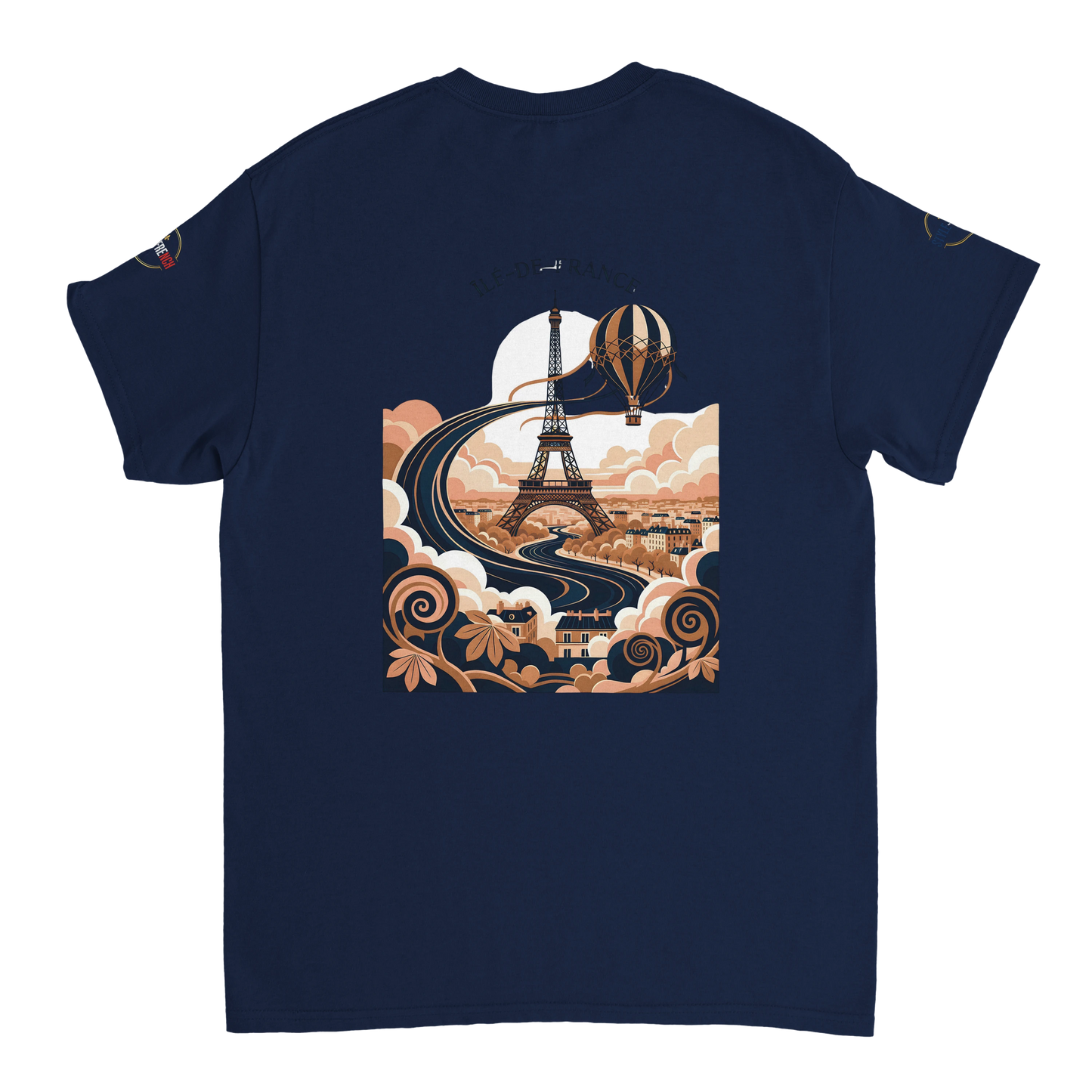 T-shirt Unisexe Île-de-France – Coton Épais à Coupe Classique