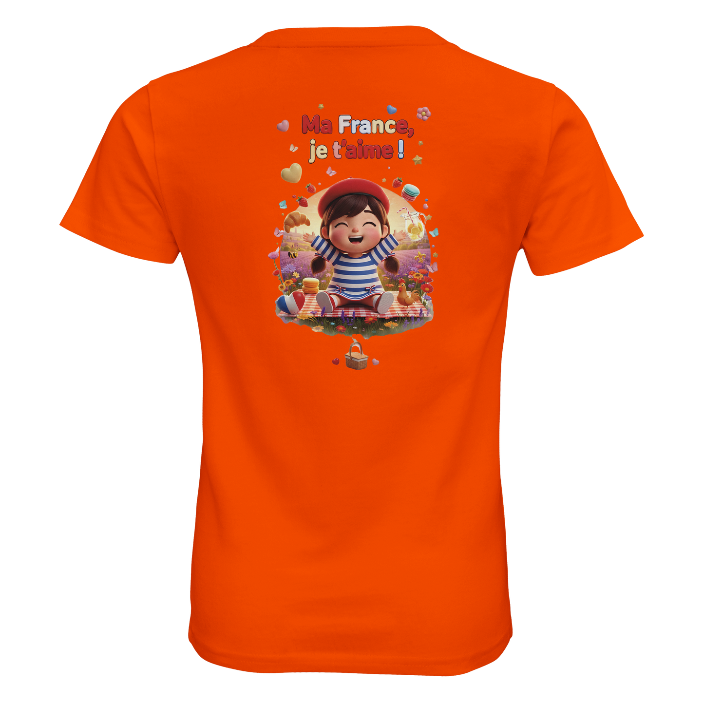 T-shirt Fille « Ma France je t'aime » - Coton Bio Premium