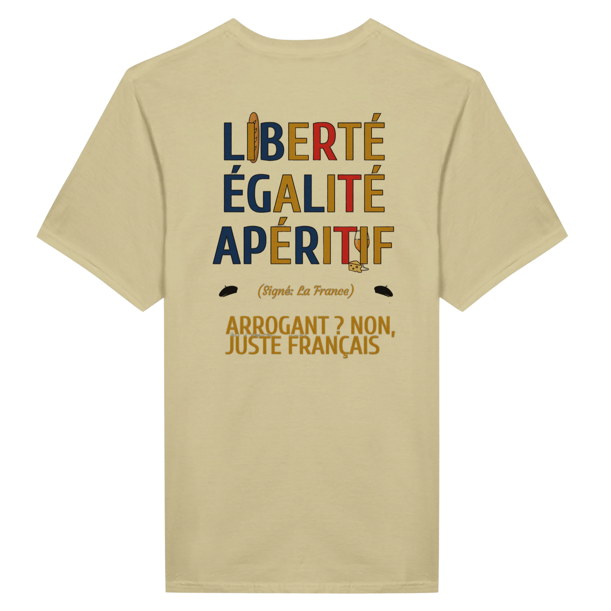 T-Shirt Unisexe Liberté Égalité Apéritif - T-Shirt Humoristique en Coton Premium