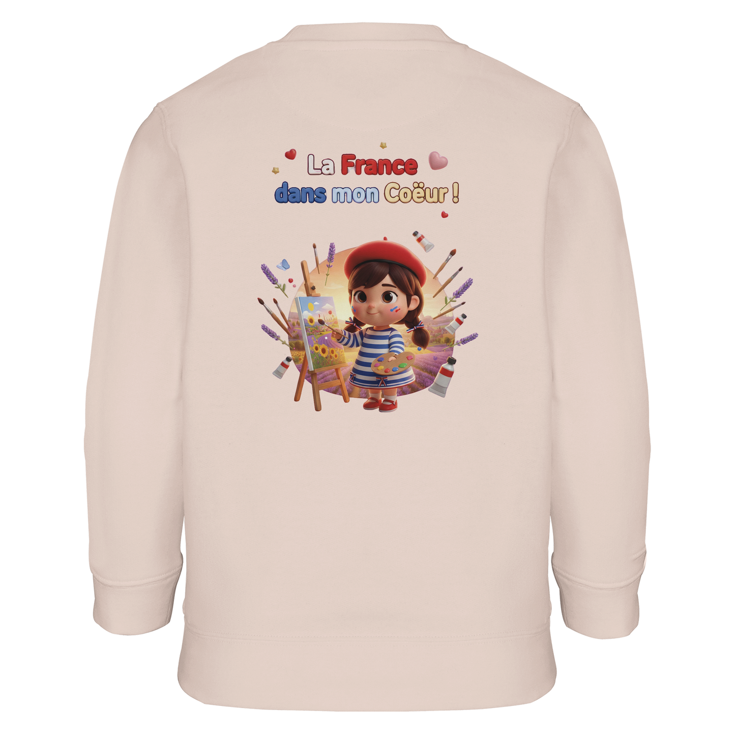Sweat-shirt Fille 'La France dans mon Cœur' - Sweat Confortable Éco-Responsable