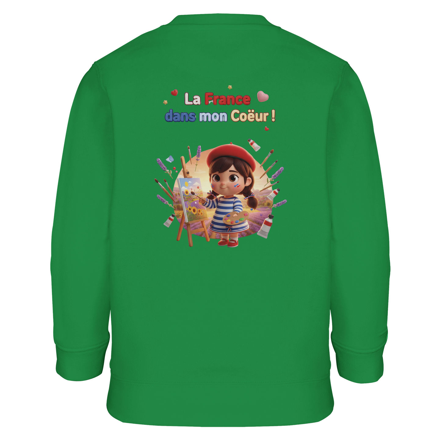 Sweat-shirt Fille 'La France dans mon Cœur' - Sweat Confortable Éco-Responsable
