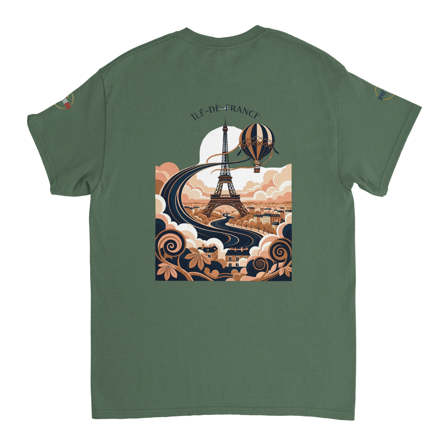 T-shirt Unisexe Île-de-France – Coton Épais à Coupe Classique