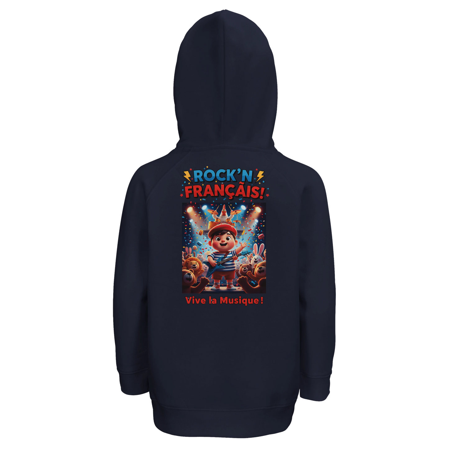 Sweat à Capuche Garçon Rock'n Français - Coton Bio et Durable